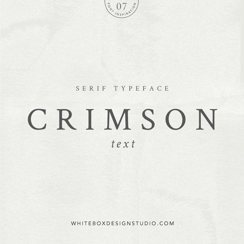 Wednesday inspiration: font & typography | No.7-Crimson Text typeface posted on White Box Design Studio