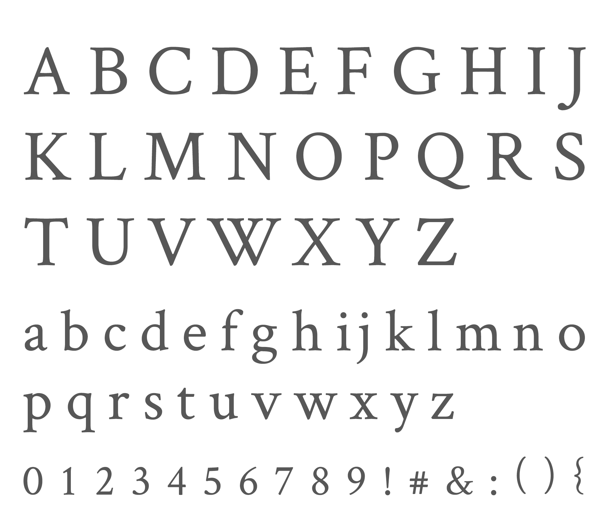 Wednesday inspiration: font & typography | No.7-Crimson Text alphabet posted on White Box Design Studio