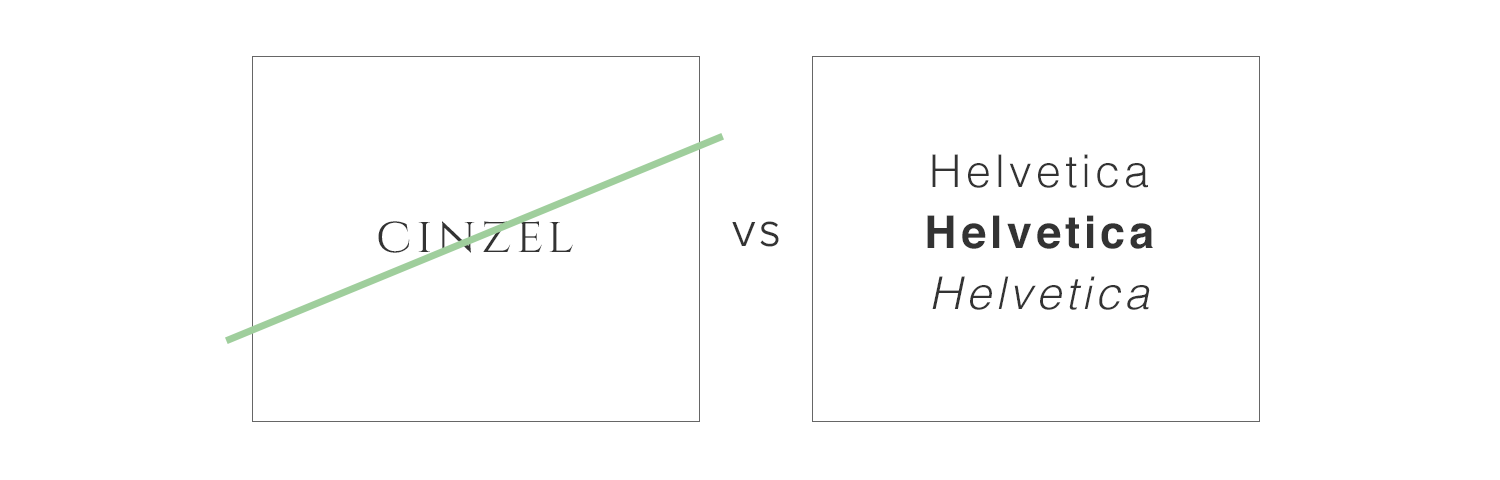 Avoid typefaces that don’t have a font family example by Natsumi Nishizumi