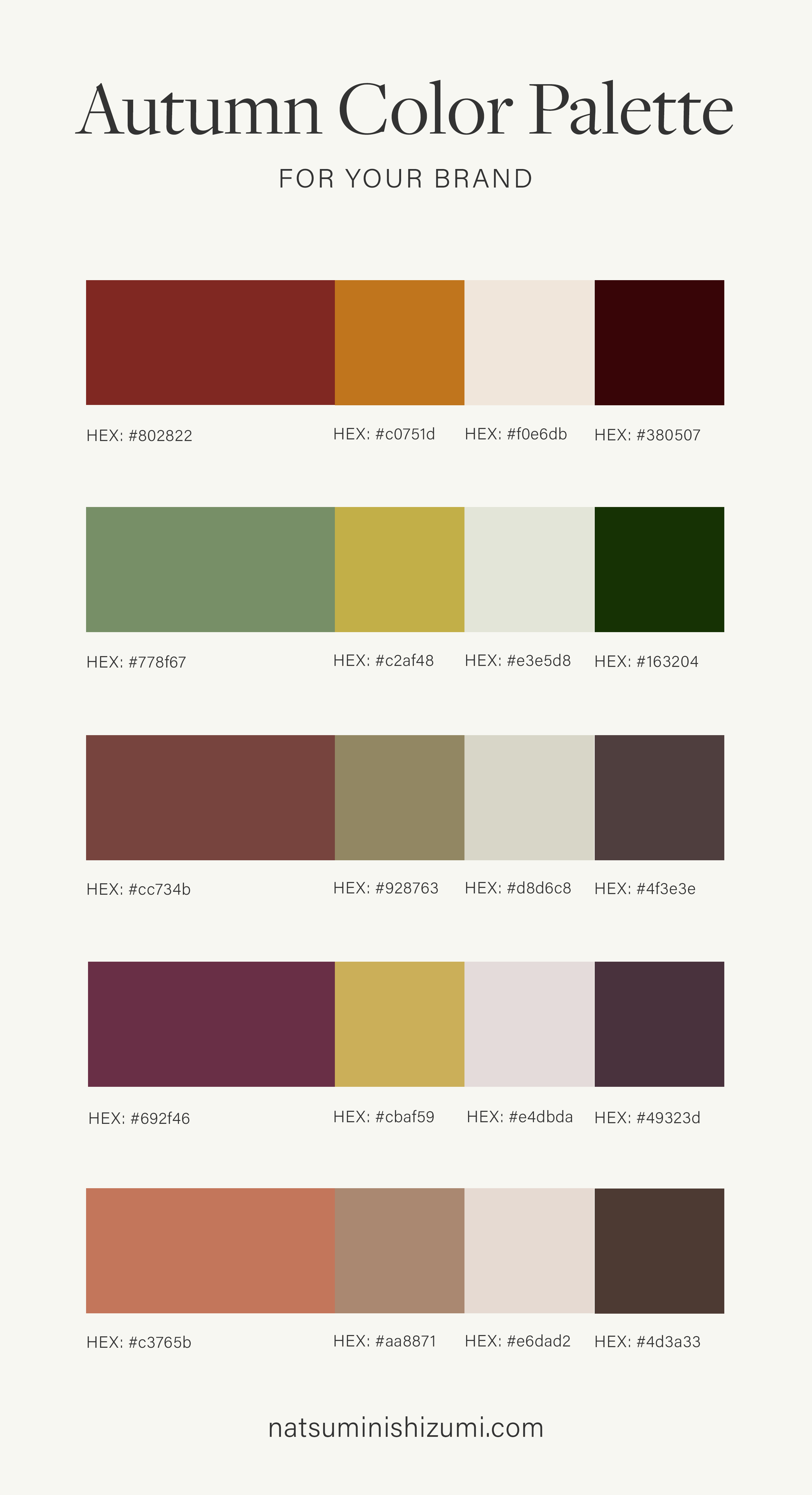 5 Autumn Color Palette Ideas for Your Brand - Natsumi Nishizumi Design ...