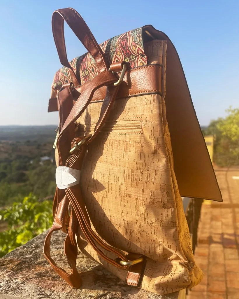 cork leather leaf backpack The Classic (Vegan) 1 lbs Cork + Sustainability Signature Backpack Grey