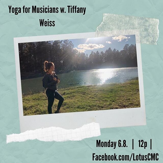 See you tomorrow at 12p for Yoga for Musicians with Tiffany Weiss!!