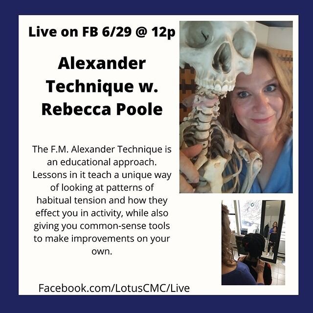 Join us on Monday with Rebecca Poole at 12p! @nyalexandertechnique .
.
Bring your questions for this incredible session of connecting our mind to our body and learning how we can gain tools to use our bodies with less tension. .
.
.
.
.
.
.
#alexande