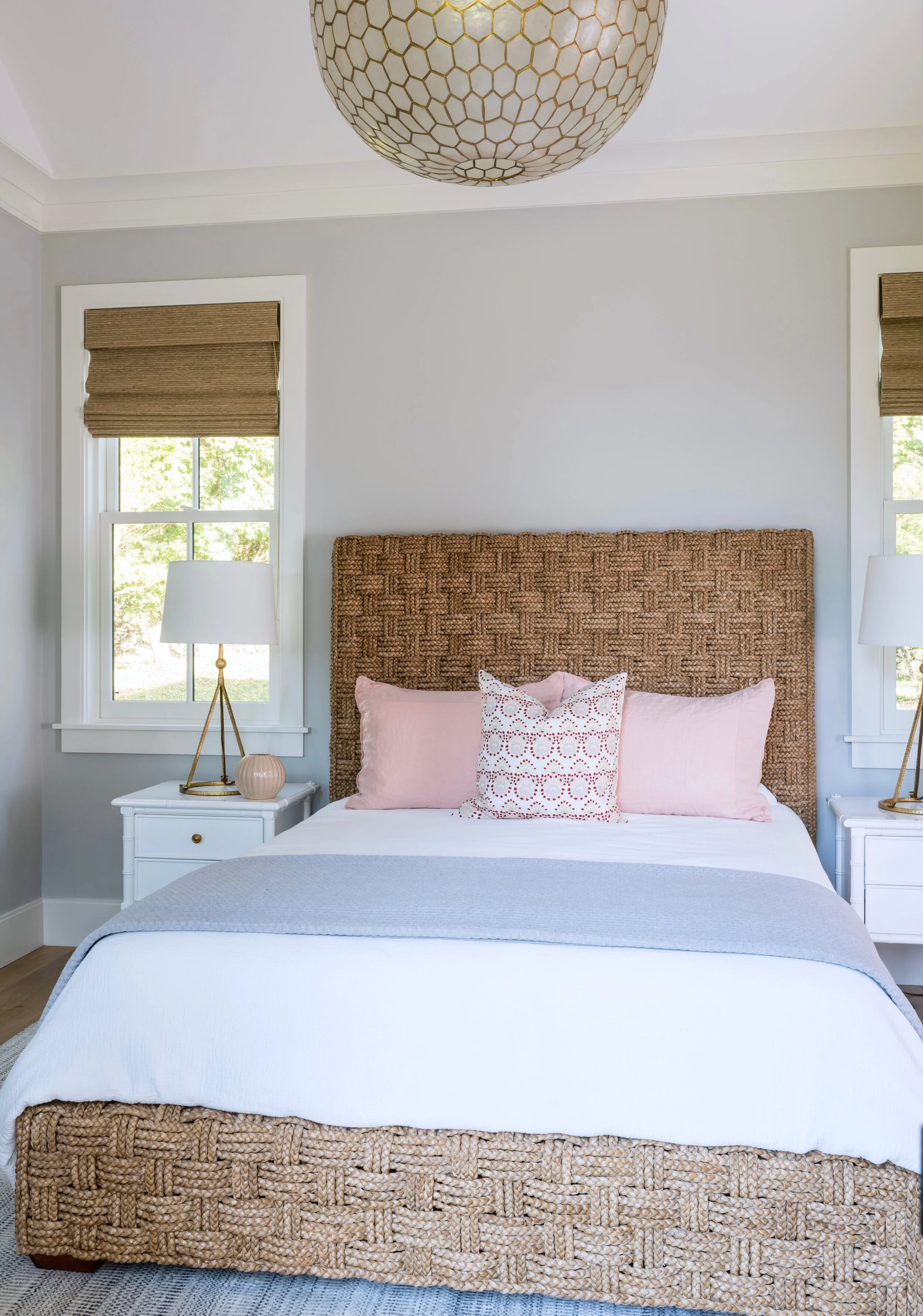 RI Beach House - Guest Suite, Powder, and Entry — Meredith Rodday Design