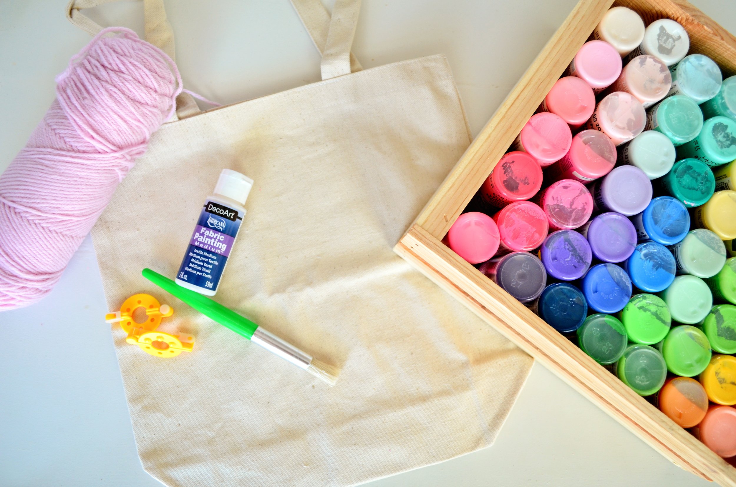 Easy Rainbow Painting with Pom Poms for Kids