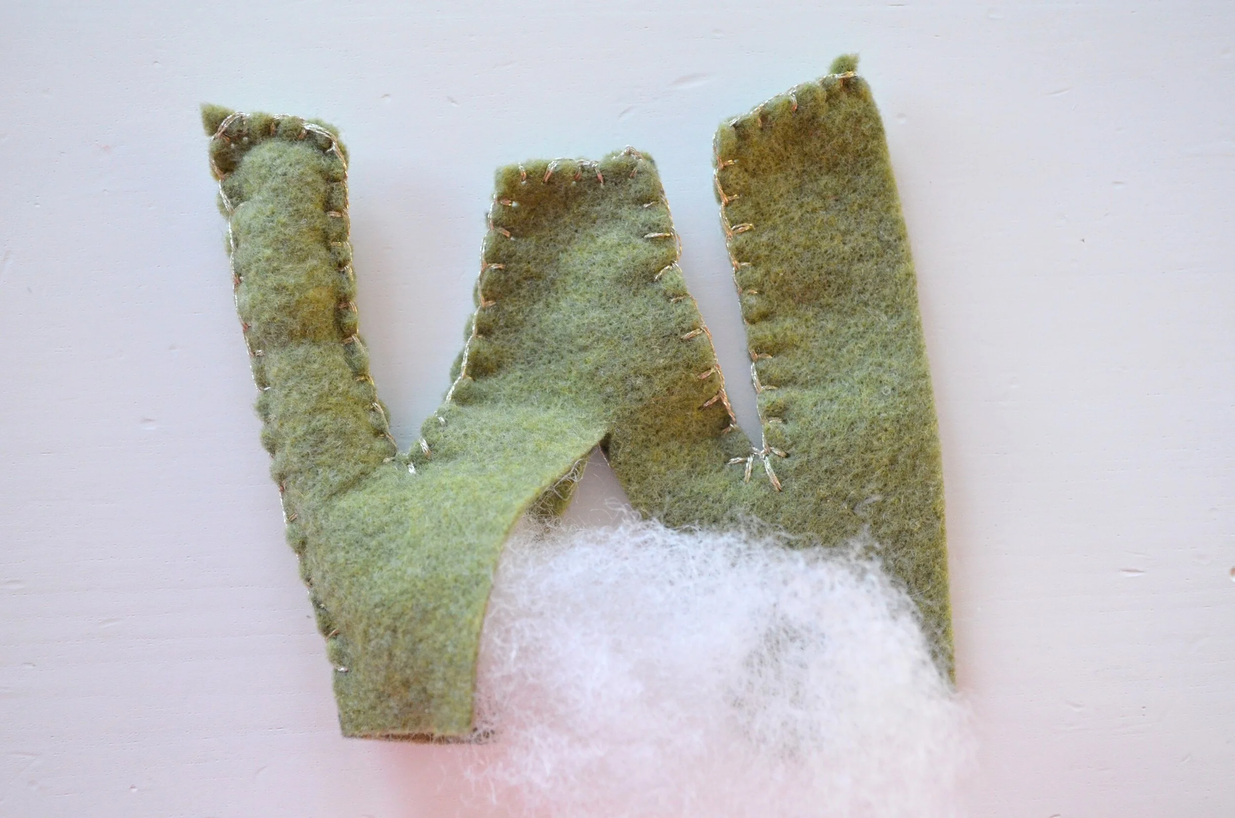Anthropologie Inspired Felt Monogram Ornaments — Apricot Polkadot