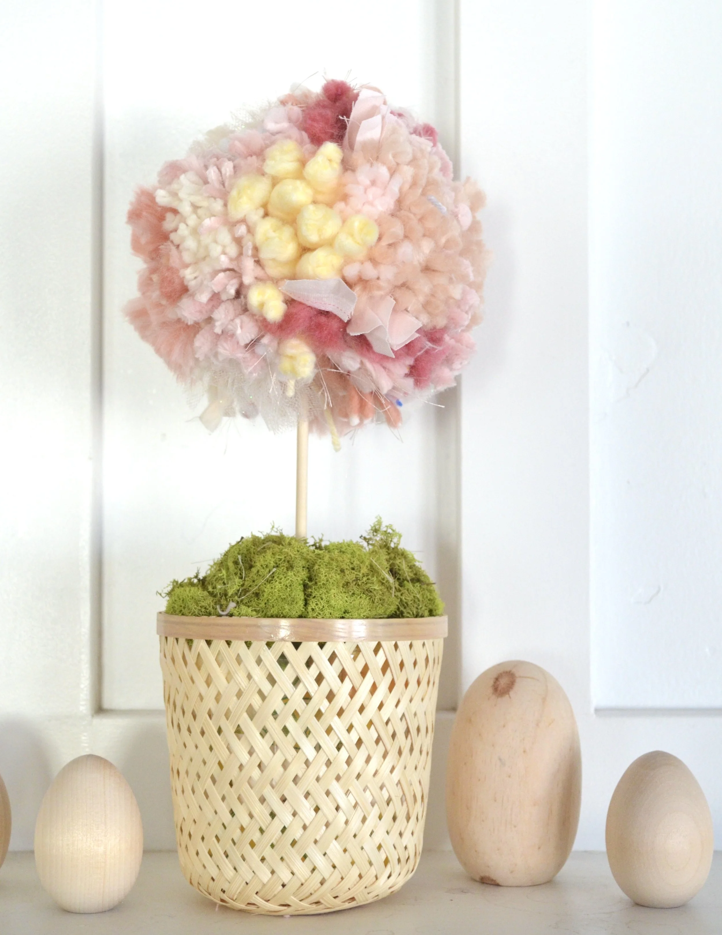 Spring Pom Pom Topiaries