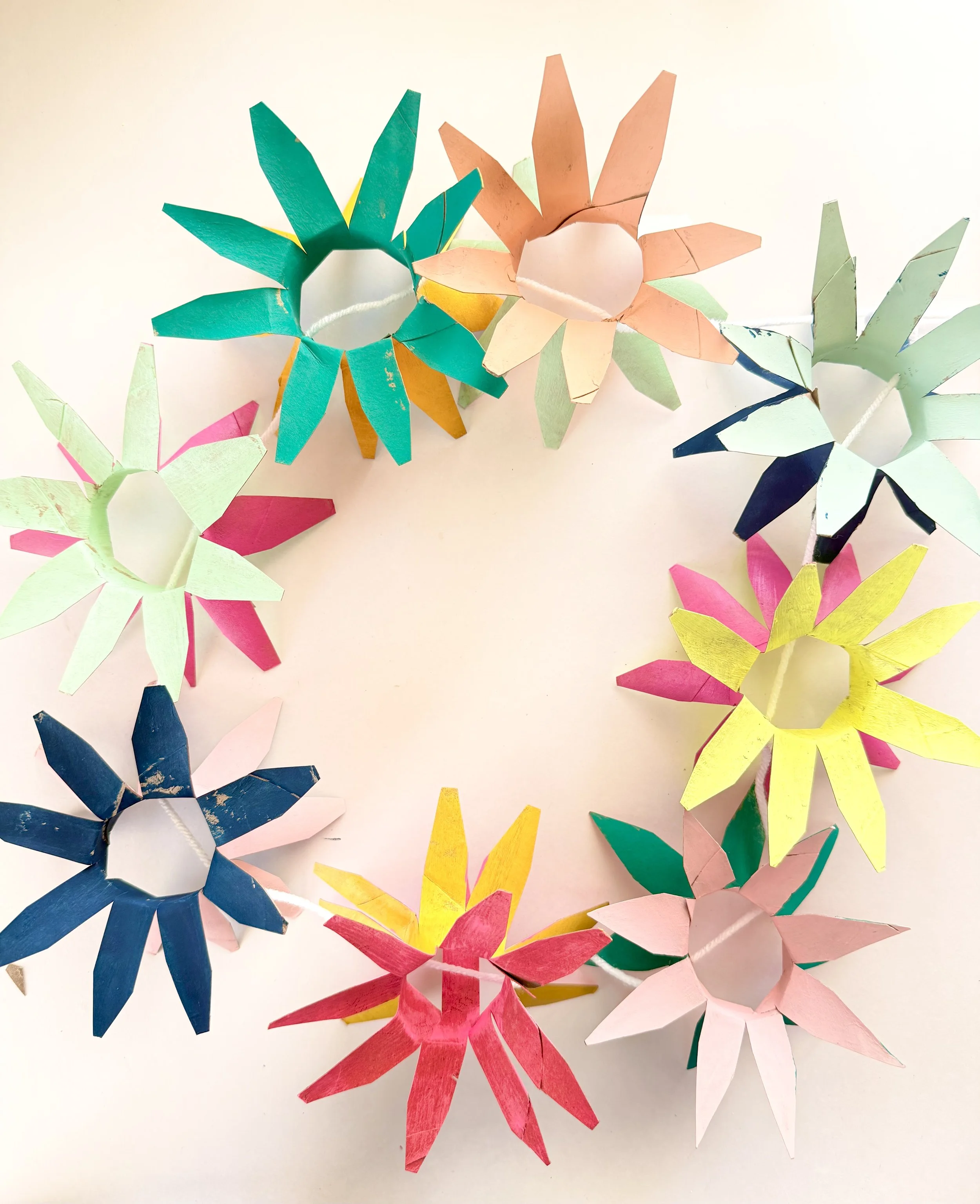 Toilet Paper Tube Flower Garland