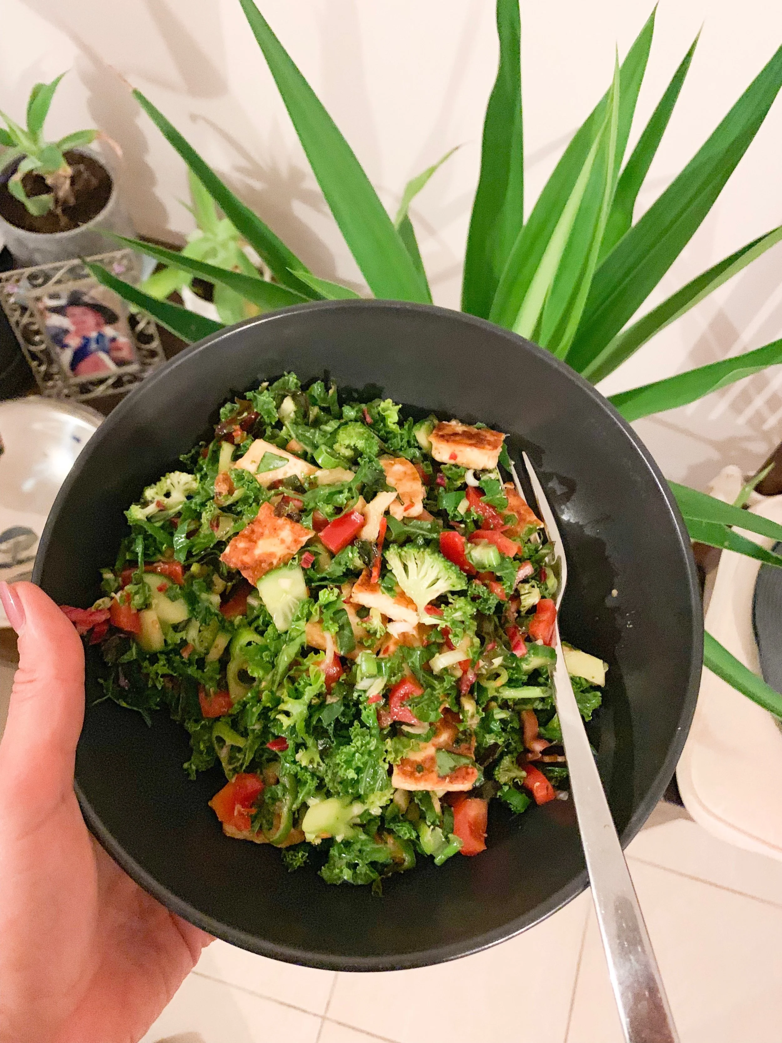 Haloumi, Kale &amp; Broccoli Salad