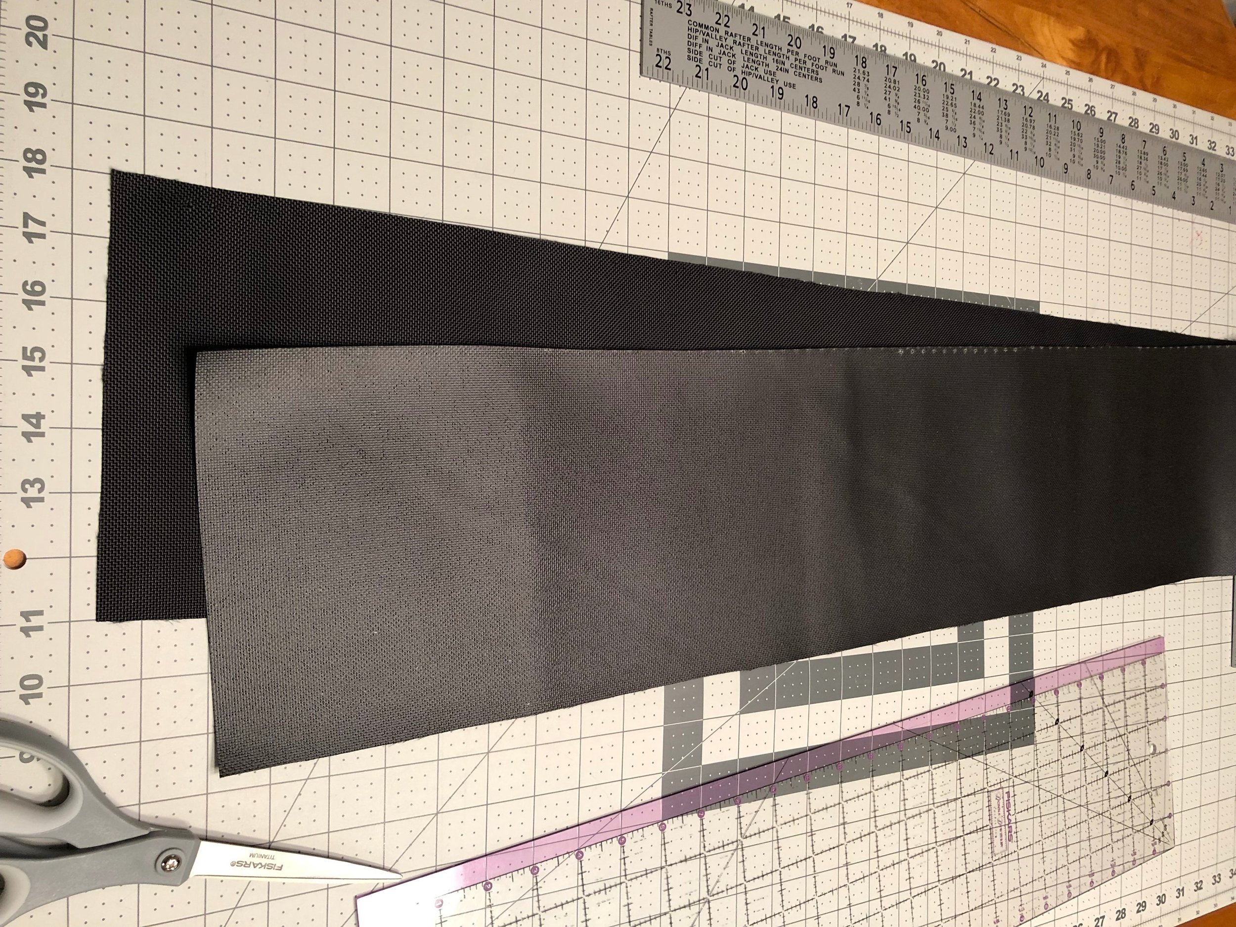  Place the outer gusset piece right sides together and sew into a loop 