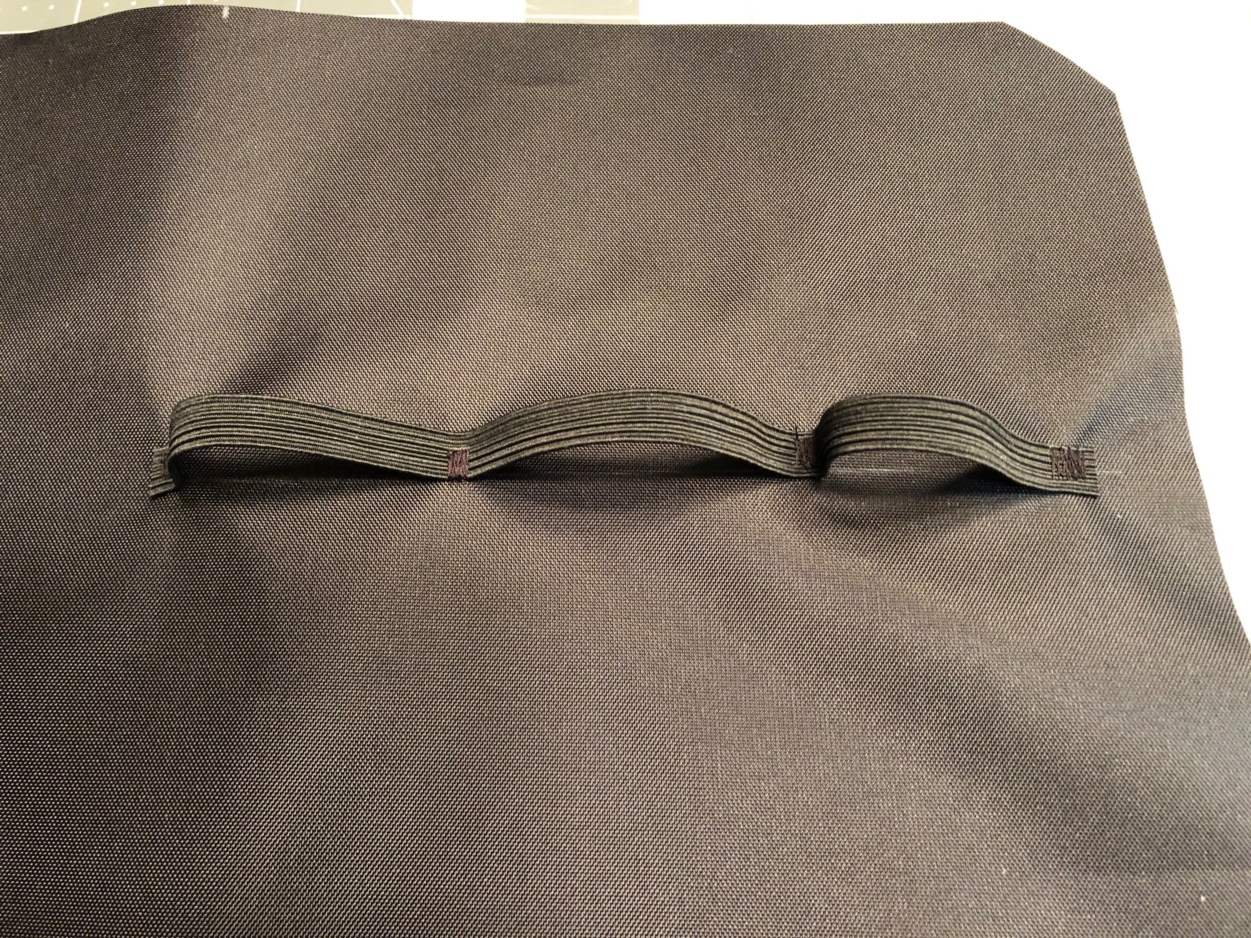  Sew elastic down using a zigzag.  