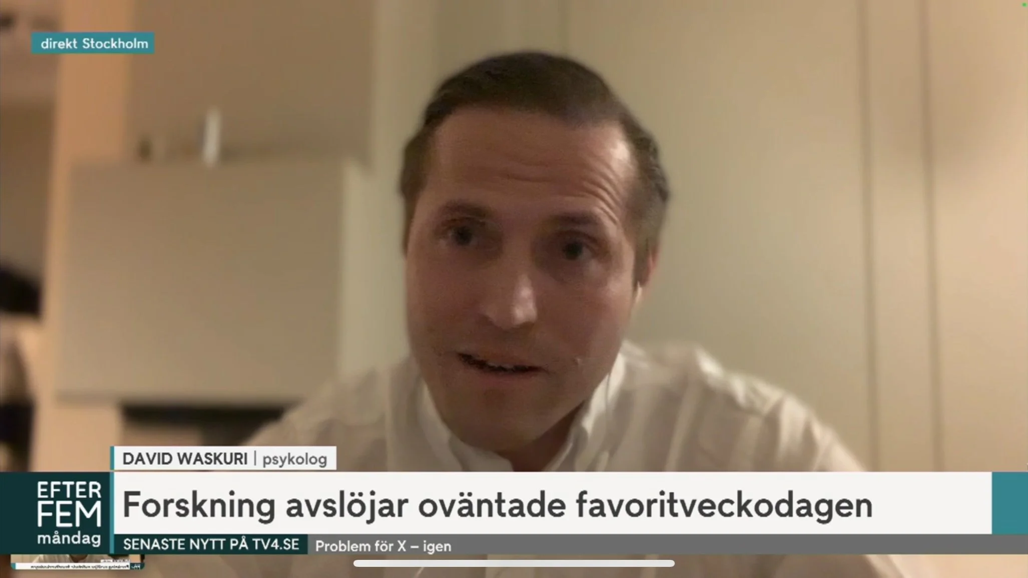 TV4 Efter fem - Forskning avslöjar den oväntade favorit veckodagen - Sveapsykologernas psykolog David Waskuri berättar