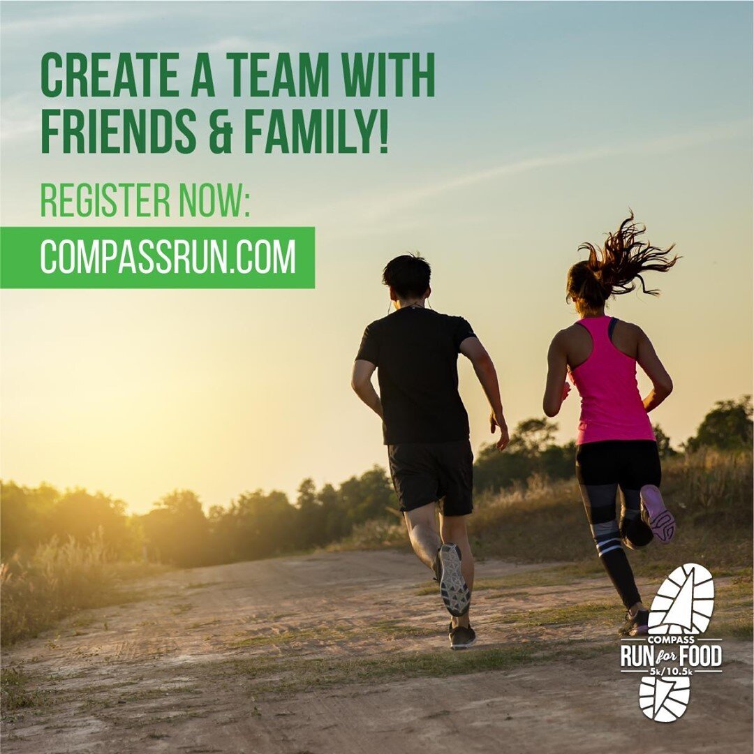 Help make a difference one step at a time. Sign up to run/walk this October. You can create a team to run with friends &amp; family. Register three or more family members and get a family discount! Sign up today at https://compassrun.com/ Run pickup 