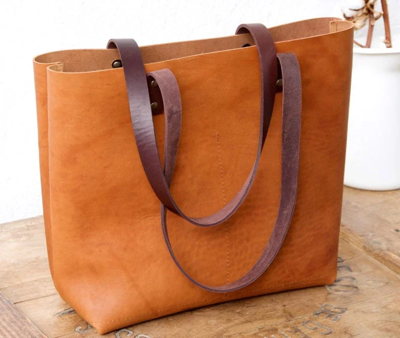 camel leather satchel