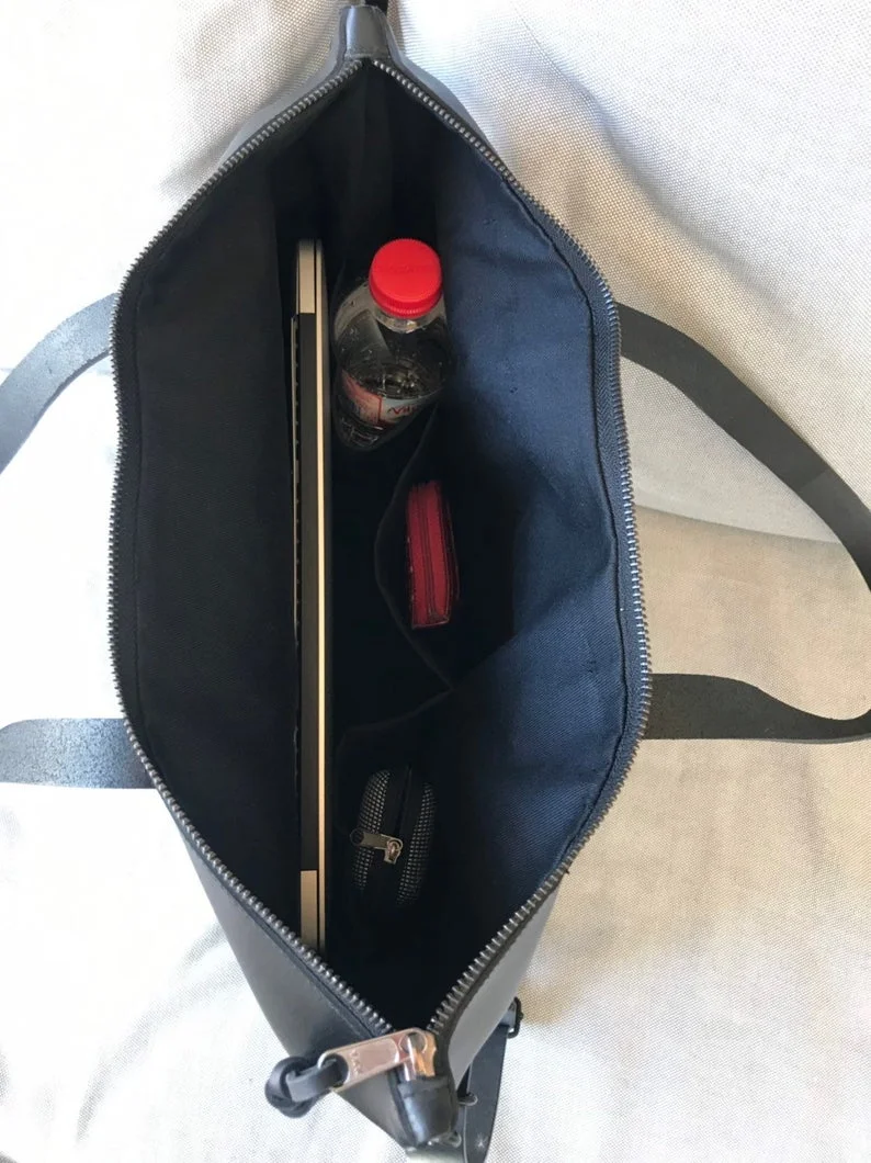 large black bag with zip