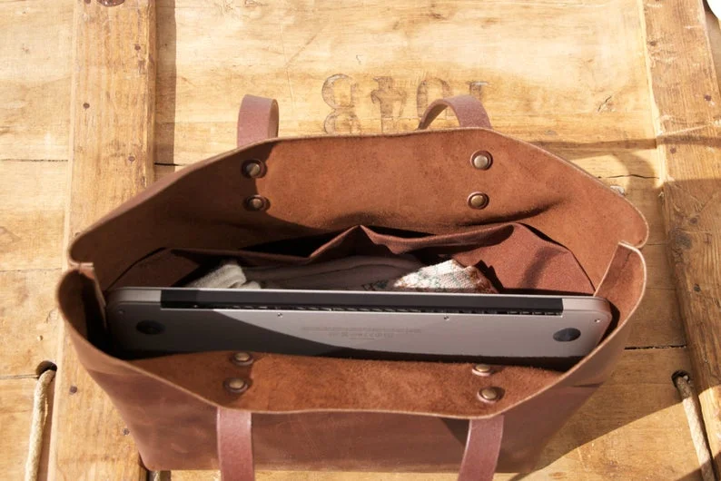 distressed leather bag