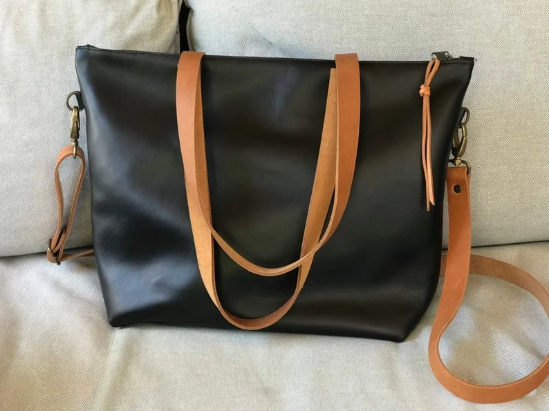 brown strap bag