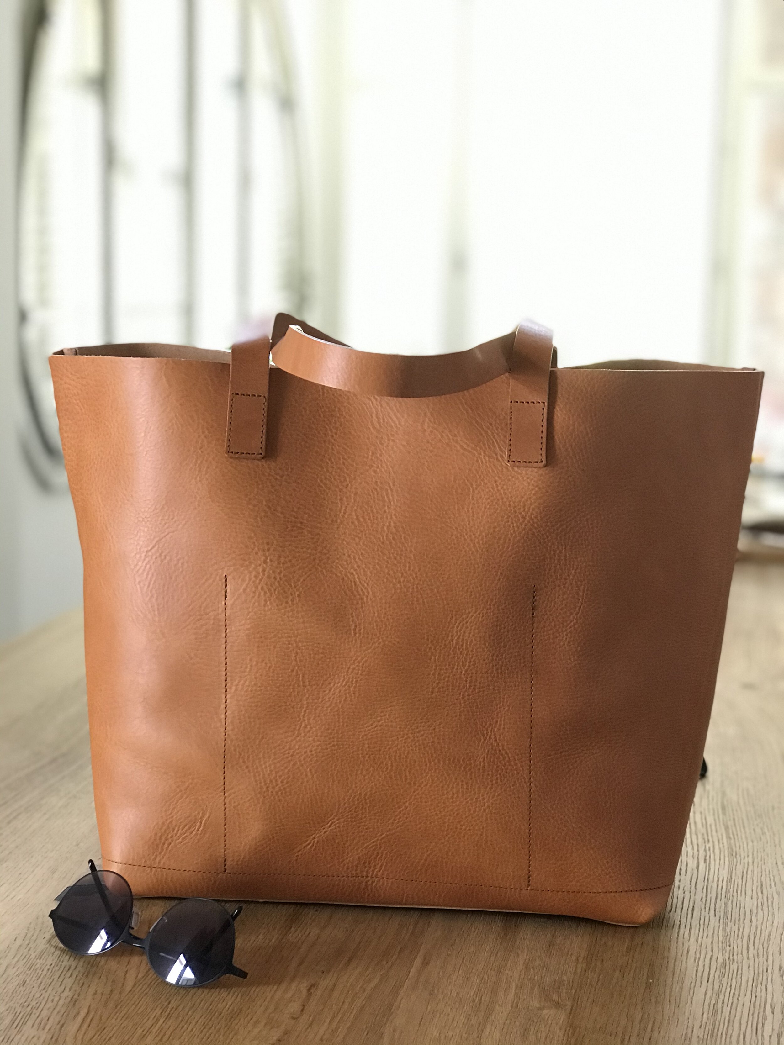 Oversized Tan multi compartment tote Bag