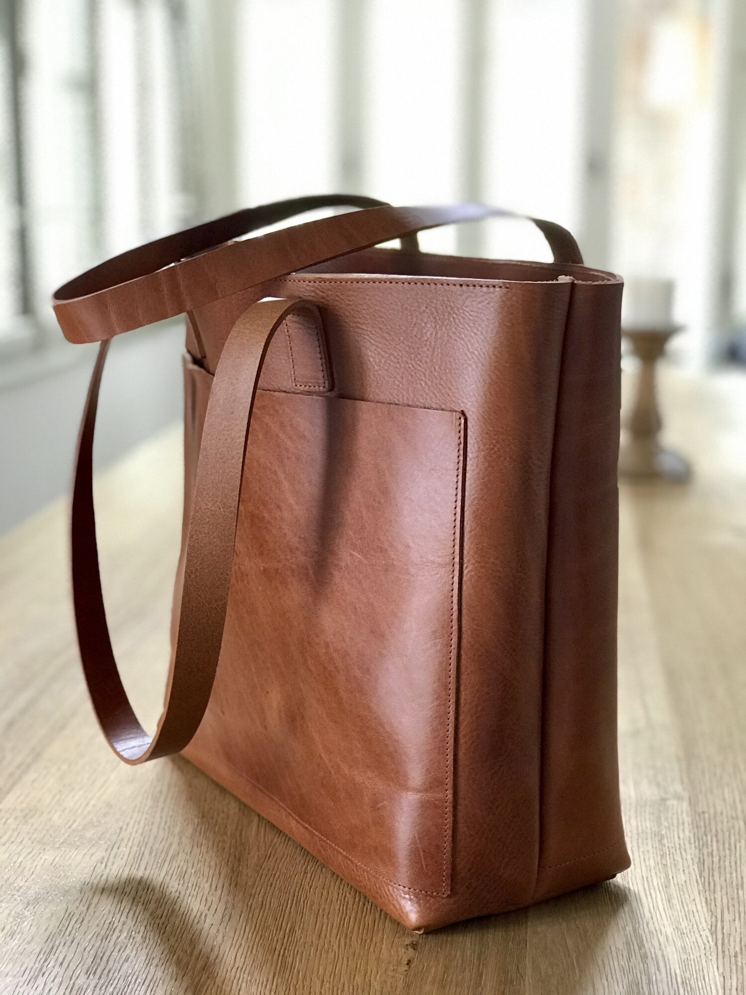 Leather Tote Bag | Handmade Genuine Leather Tote Bag With Optional Pocket  Zipper Strap | Large Shoulder Bag | Custom Tote Bag for Women