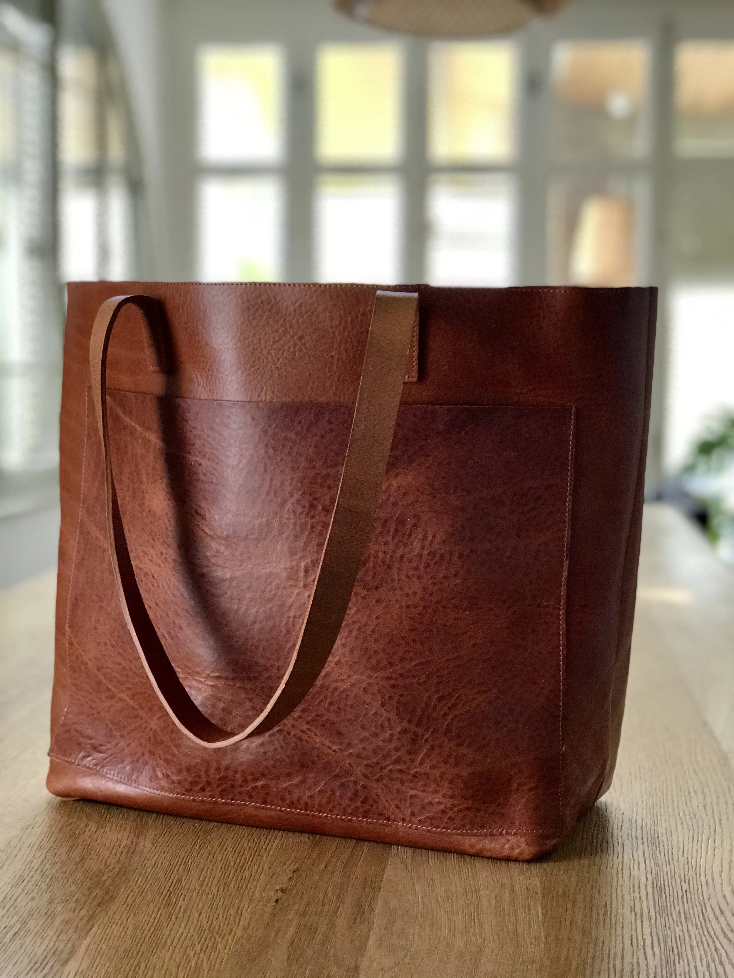 oversized leather handbag