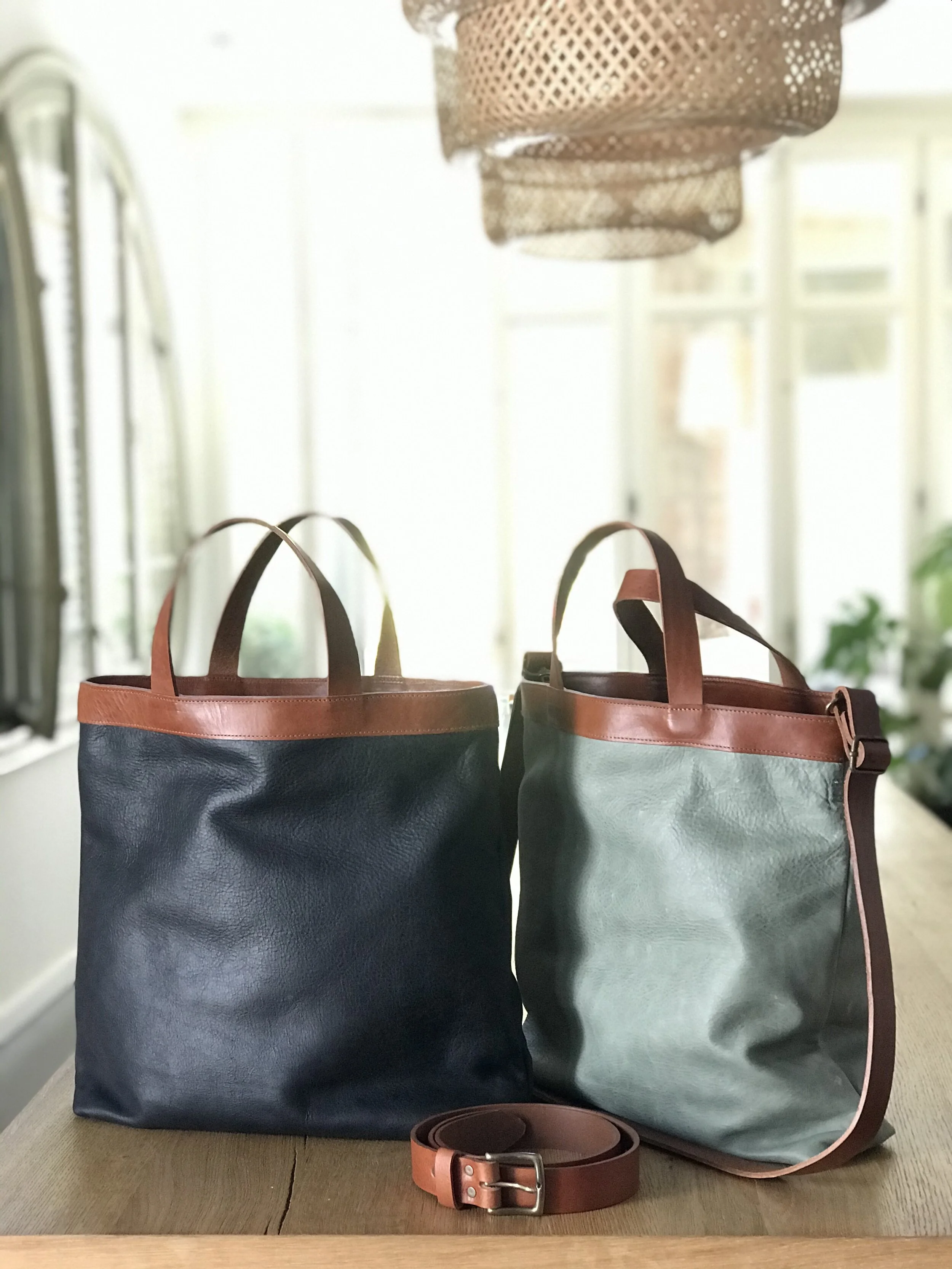leather bag with pockets