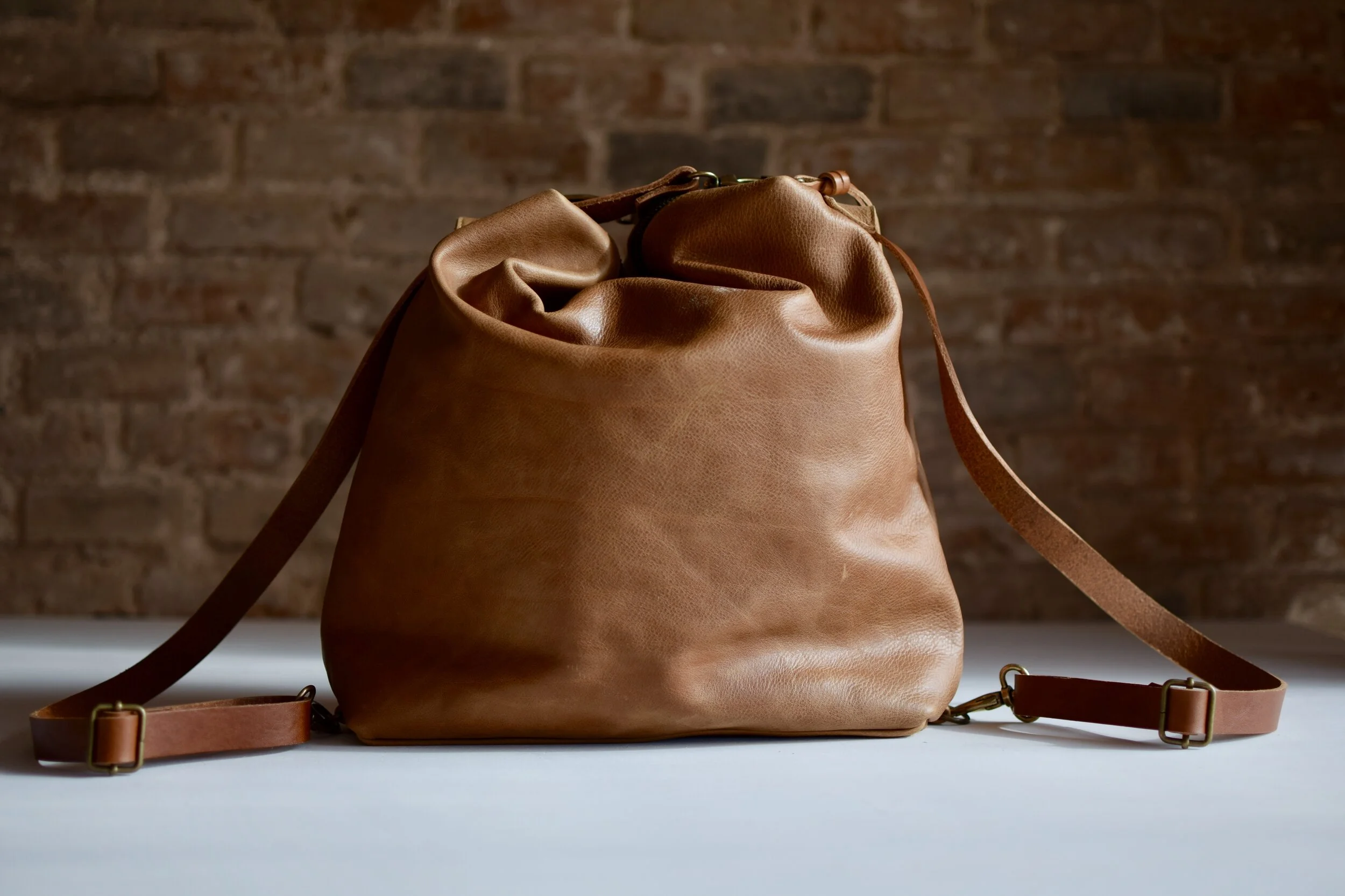 brown leather convertible backpack