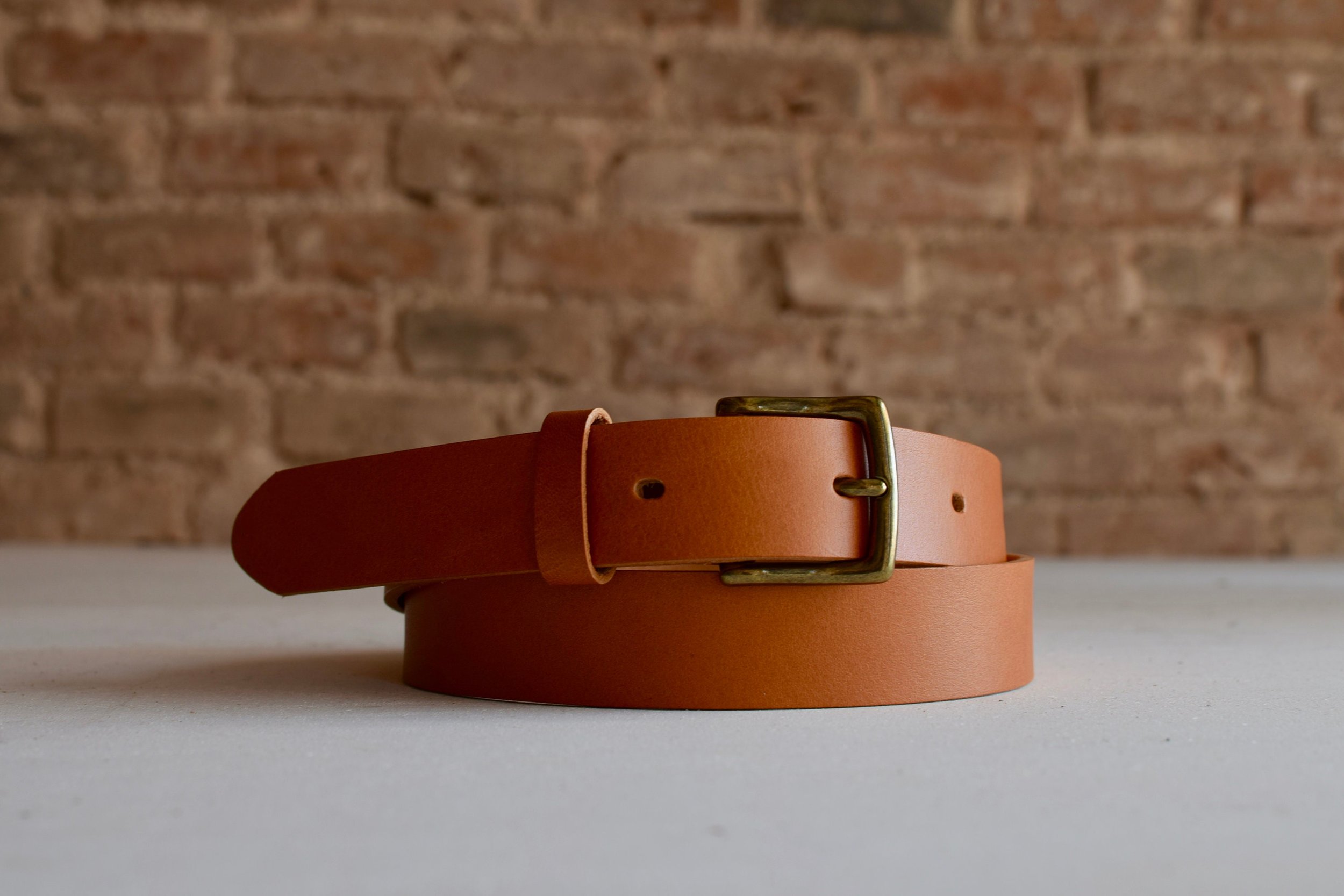 brown leather belt for
