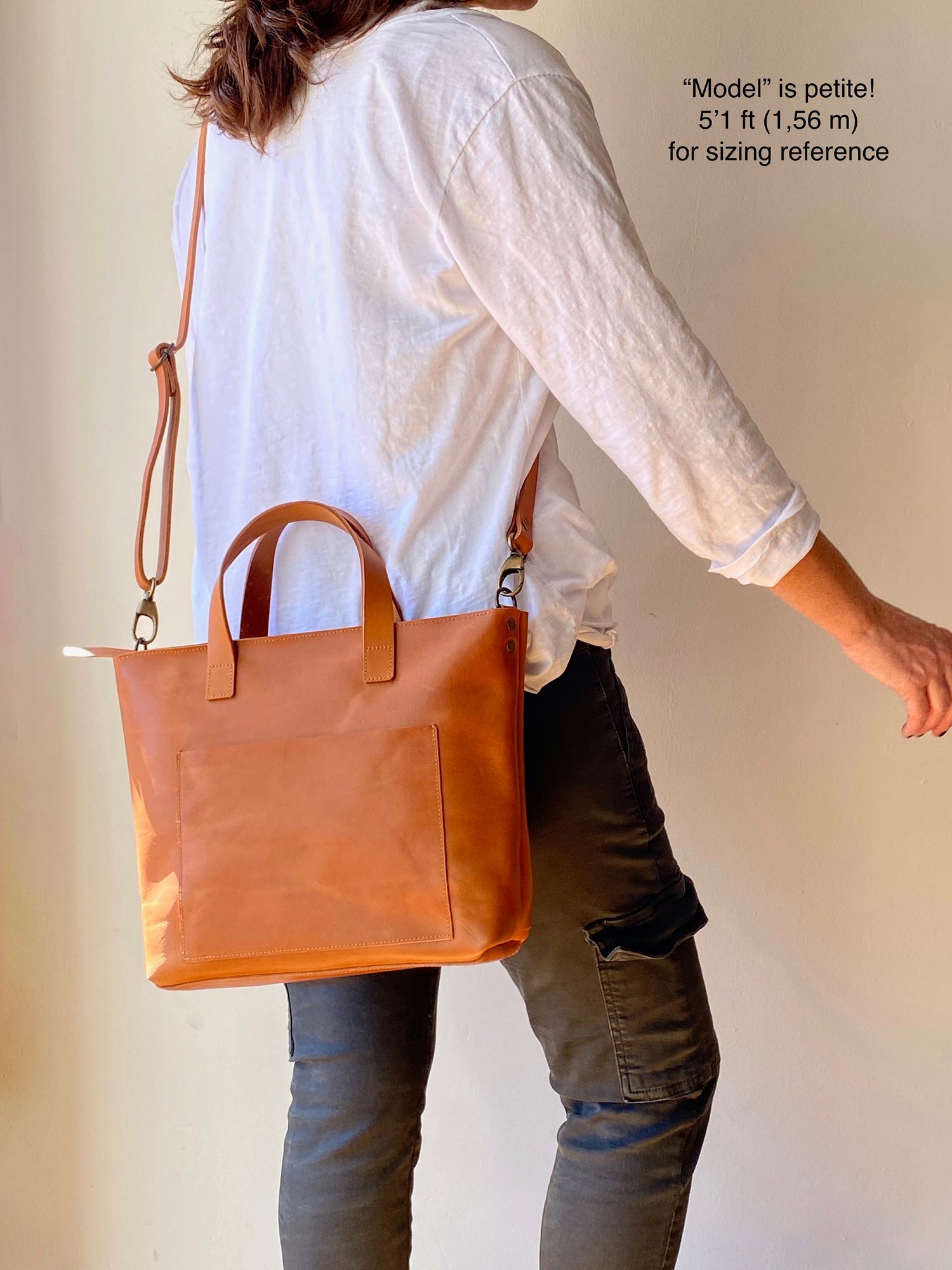 Mini Cap Sa Sal Bag. Small Crossbody bag in Cognac /Tan Leather with  outside pocket and Zipper. (Copy) — Vermut Atelier