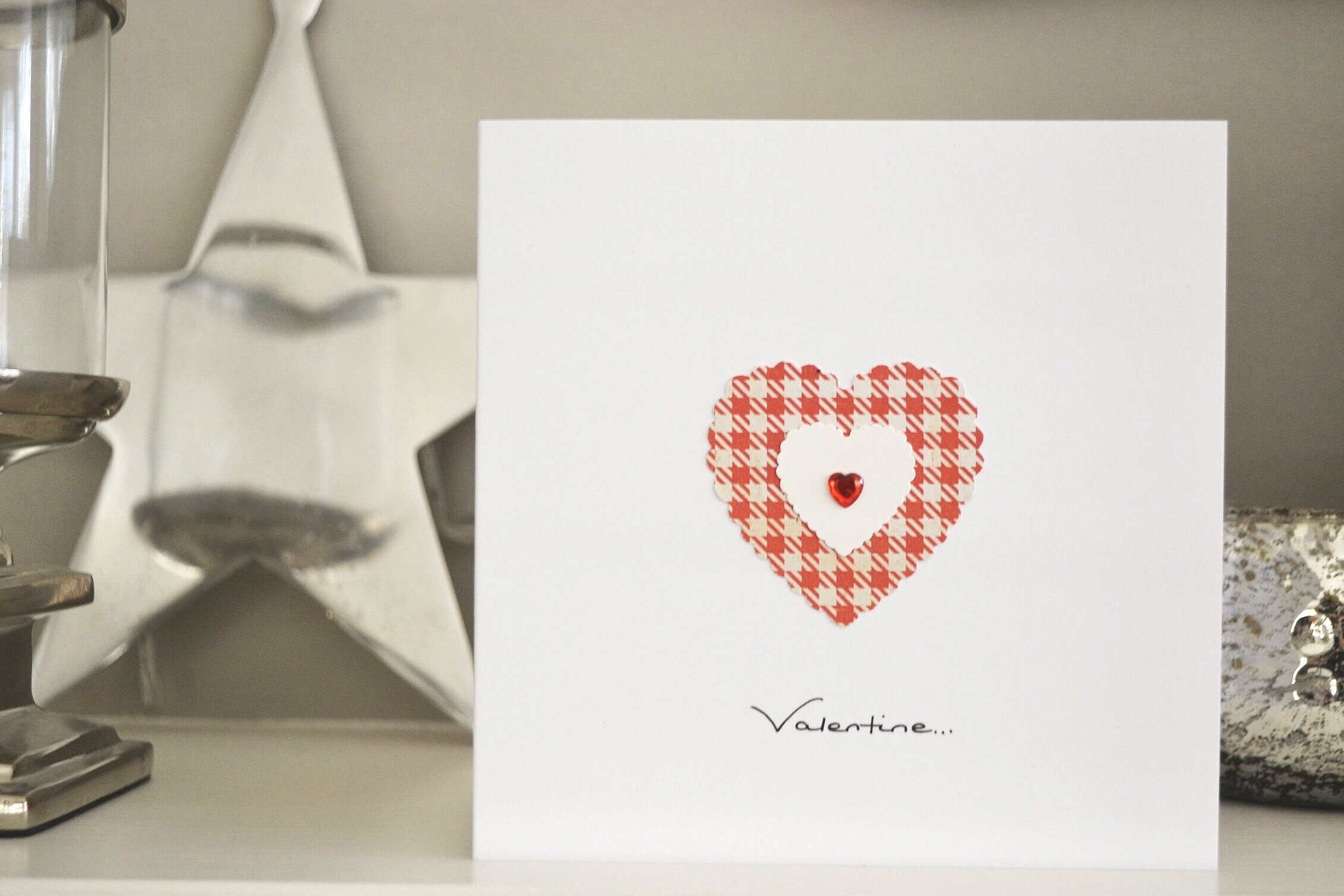 Red & White Checked Heart
