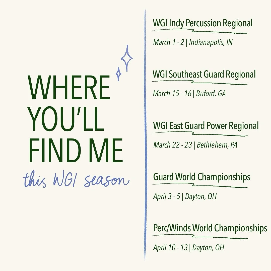 🚨 WGI 2025 travel schedule just dropped 🚨 

Come say hi this WGI season! 

#wgi2025