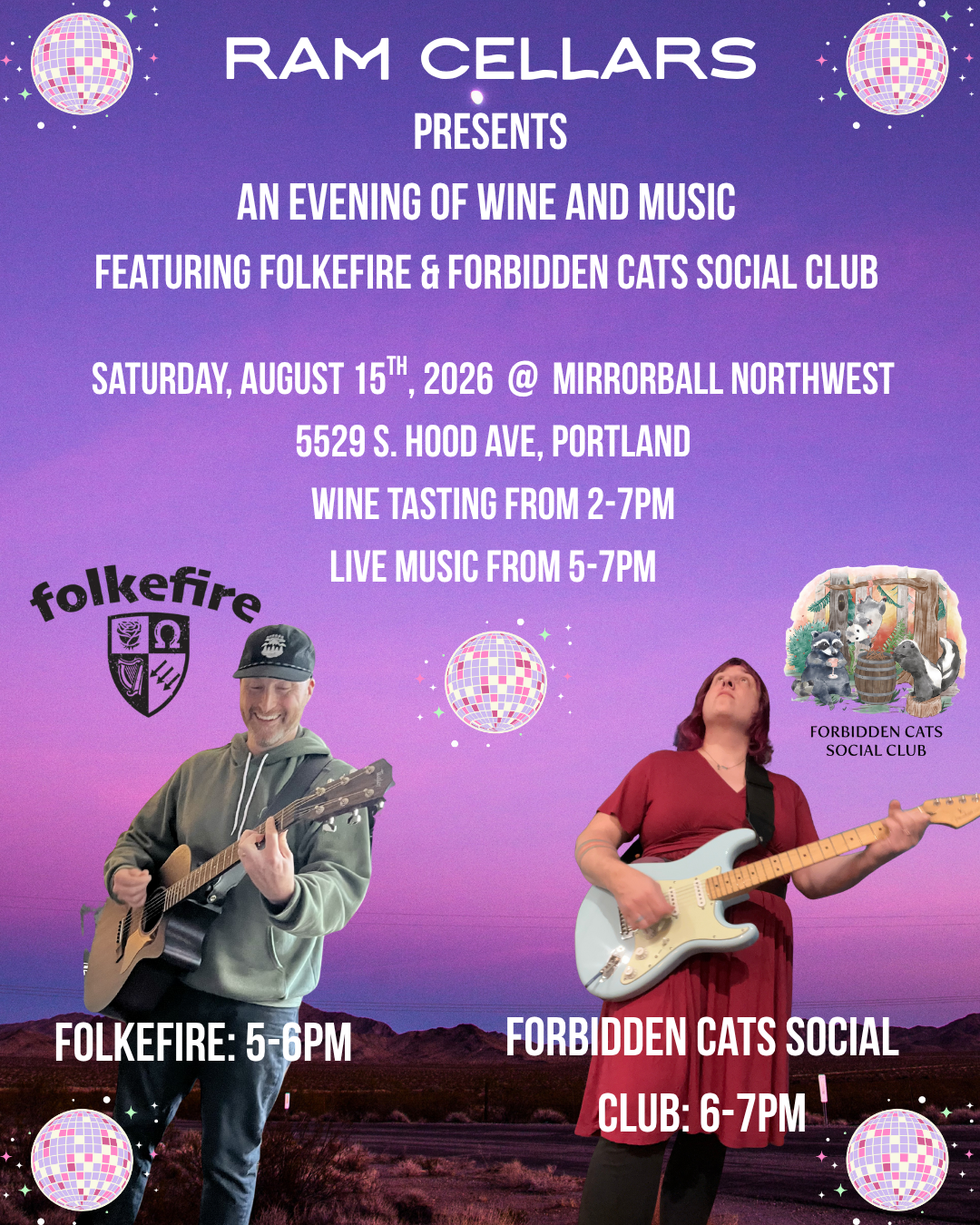 Ram Cellars presents an evening of wine and music featuring Folkefire &amp; Forbidden Cats Social Club