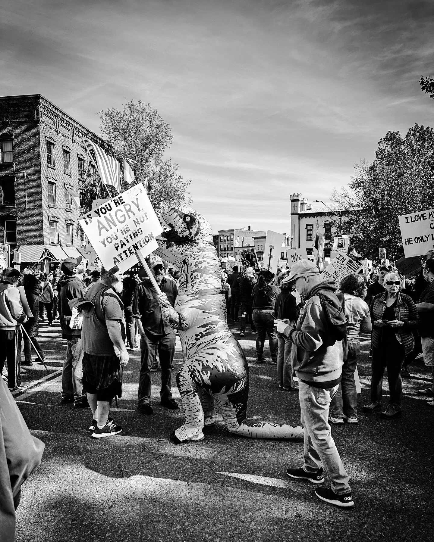 No kings! 10/18/25 #nokings #protest #democracy #streetphotos #streetphotography #blackandwhite #blackandwhitephotography