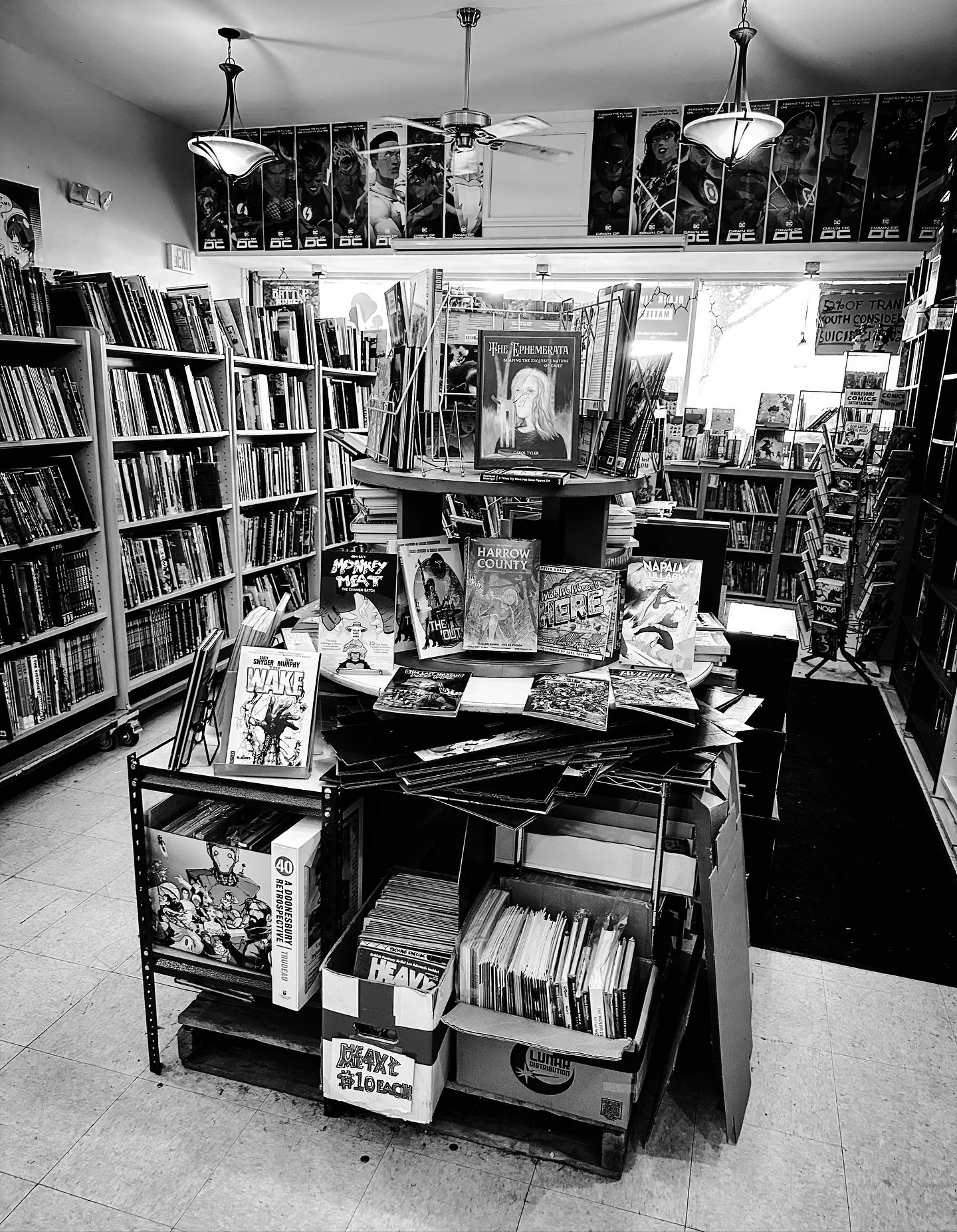 Happy anniversary! 🎉👍✌️😌 Comics N&rsquo;More (Easthampton, MA) #comics #comicbookstore #blackandwhite #blackandwhitephotography #bookstore #shoplocal #buylocal
