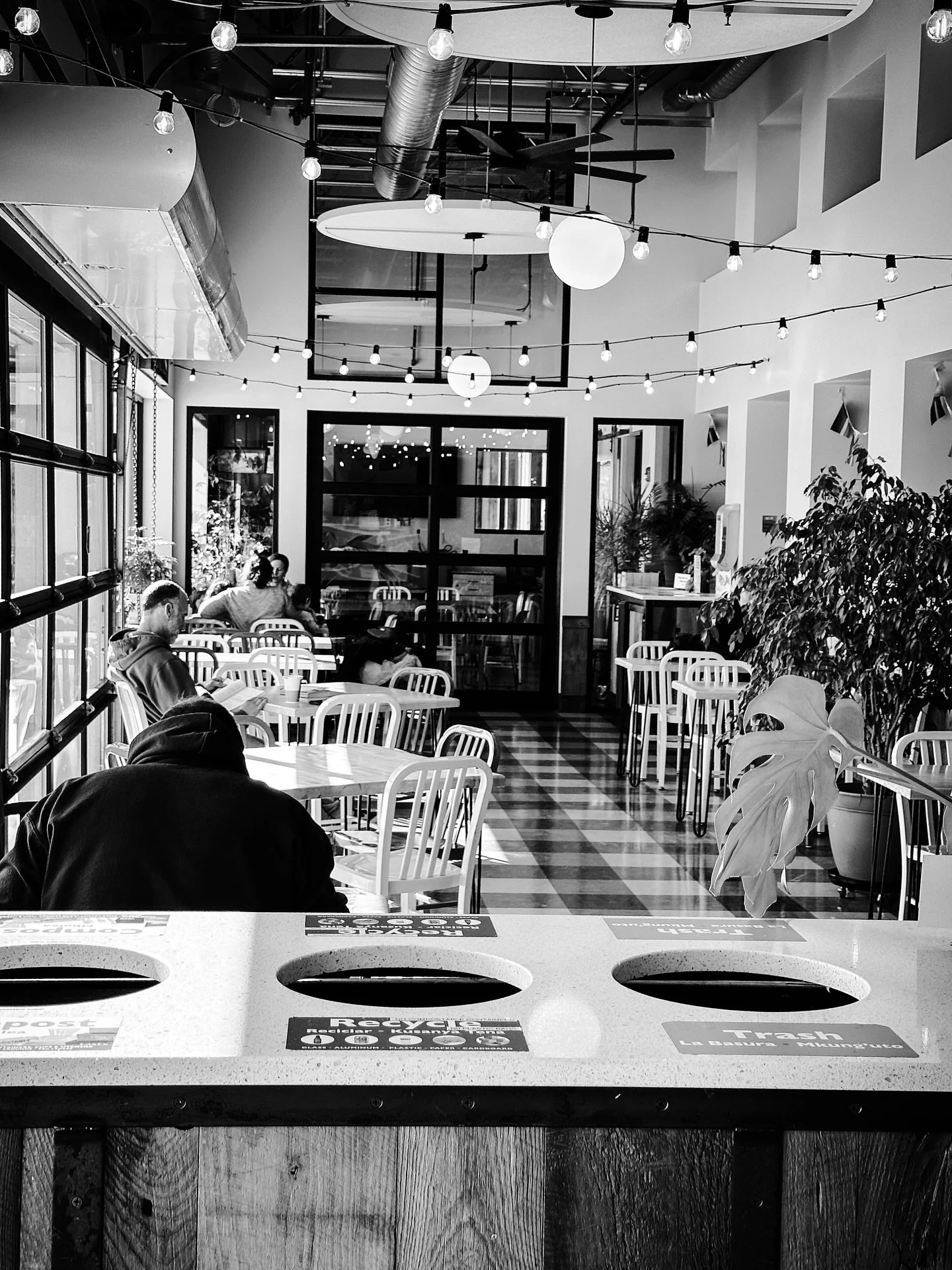 Cafe view #cafe #cafes #blackandwhite #architechture #blackandwhitephotography @rivervalleycoop #timeless