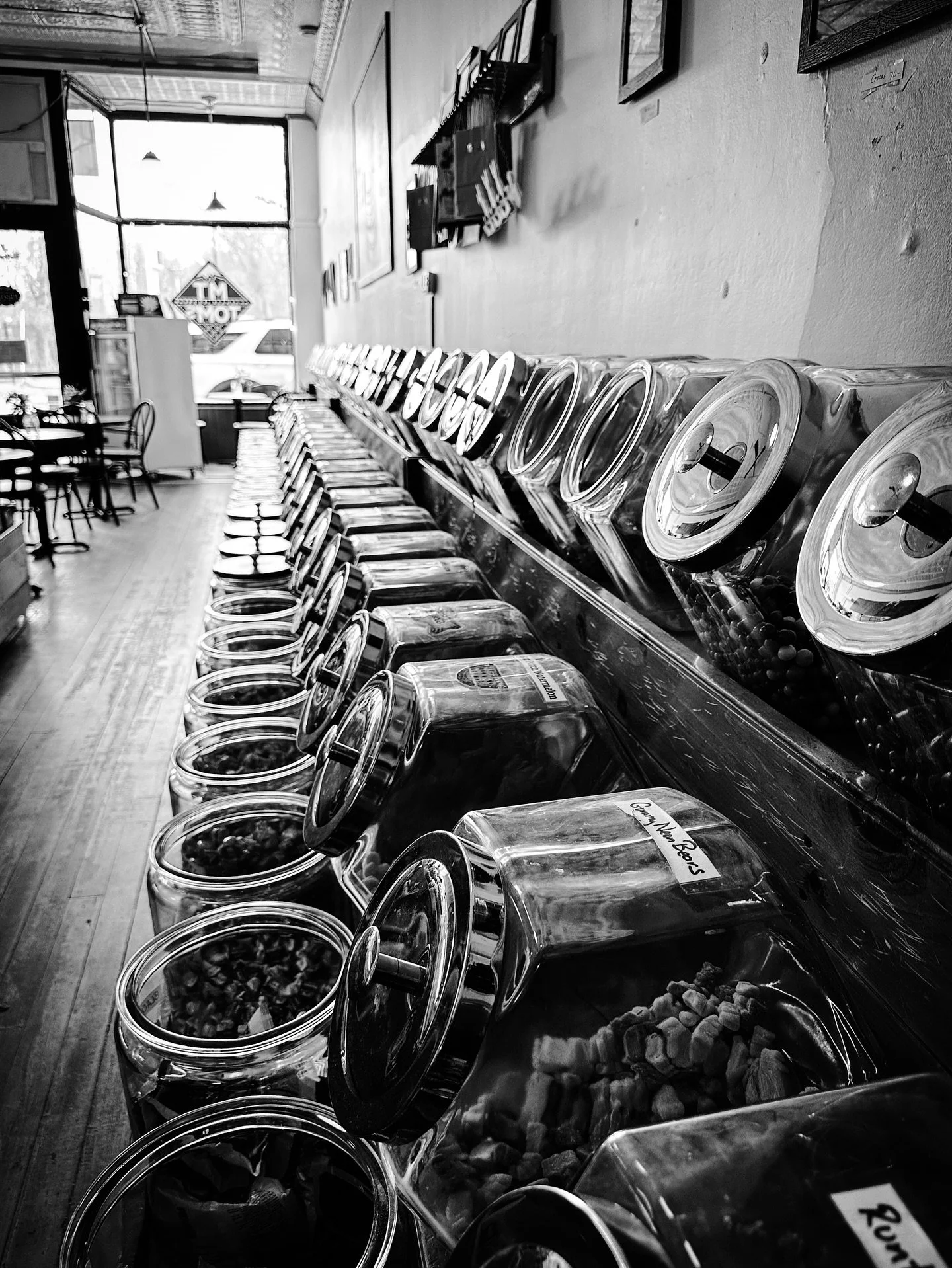 Candy, ice cream &amp; art @mt.toms.icecream #blackandwhite #blackandwhitephotography #candy #candystore #icecreamshop #artgallery