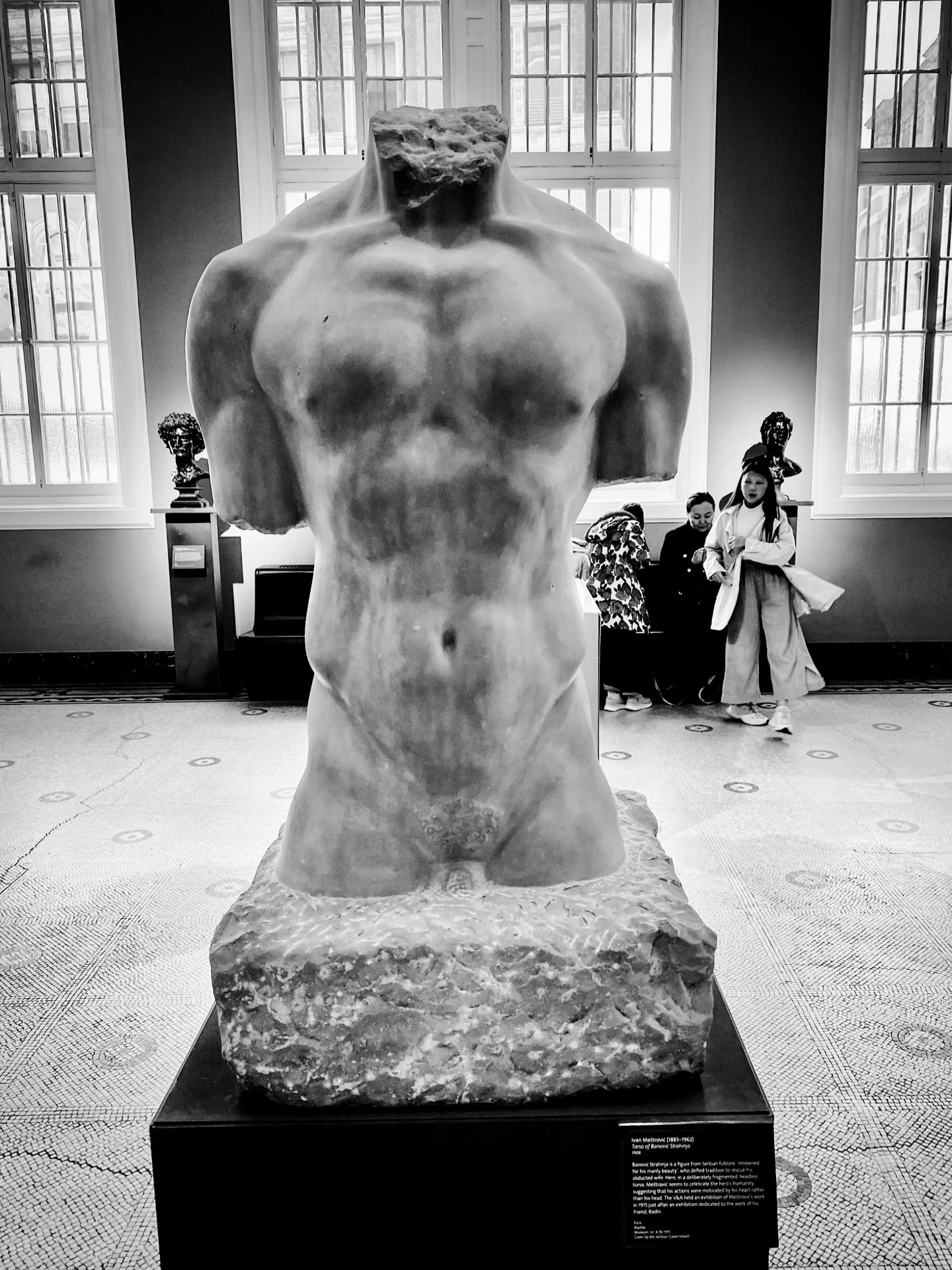 My great grandfather Ivan Mestrovic&rsquo;s sculpture Torso of Banovic Strahinja (1908) @vamuseum (photo- 3 years ago) London, England #sculpture #ivanme&scaron;trović #mestrovic #vandamuseum #england #london #blackandwhitephotography #blackandwhite 