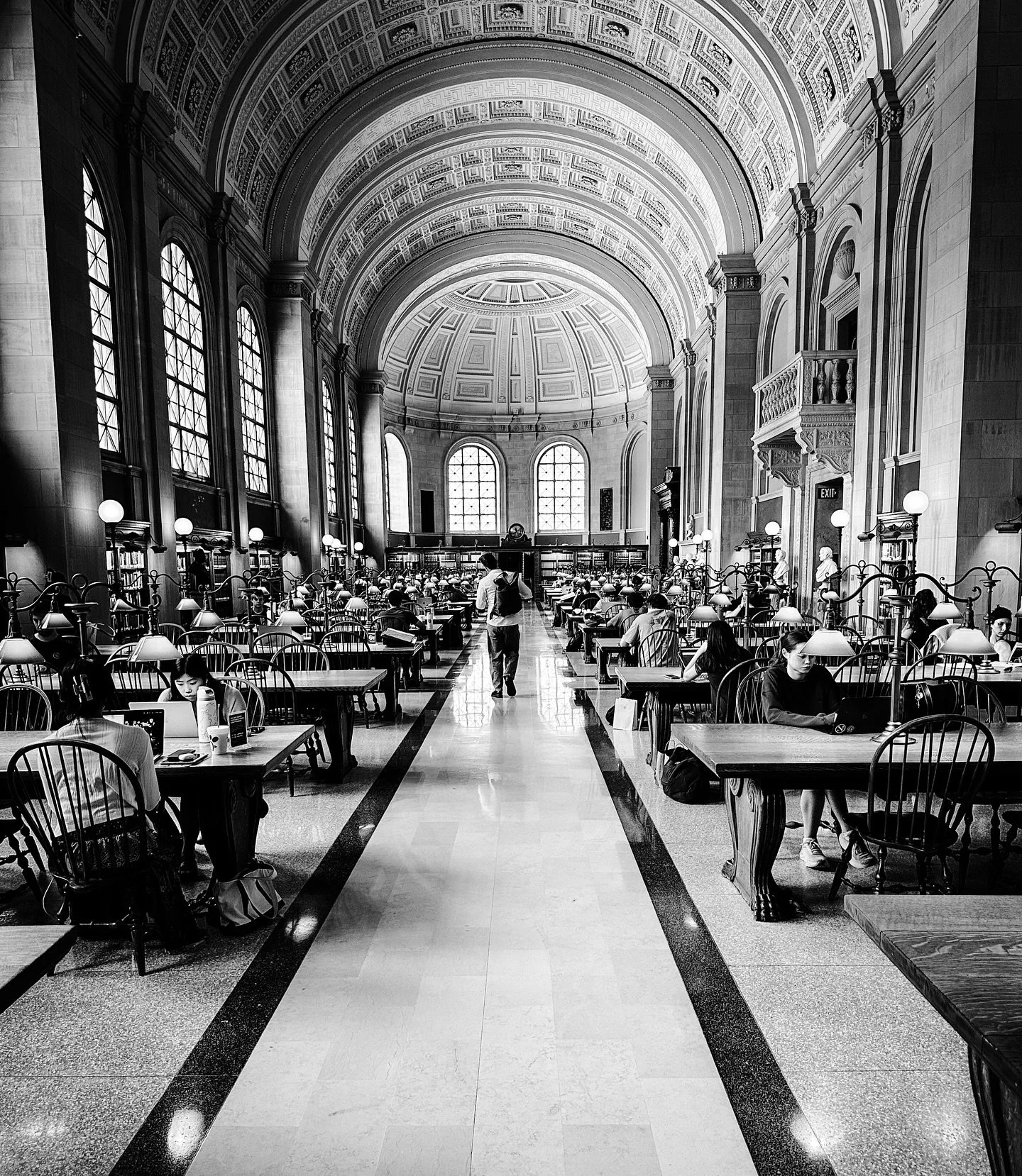 Bates Hall @bplboston #library #classic #architecture #blackandwhite #blackandwhitephotography #timeless #boston #libraries
