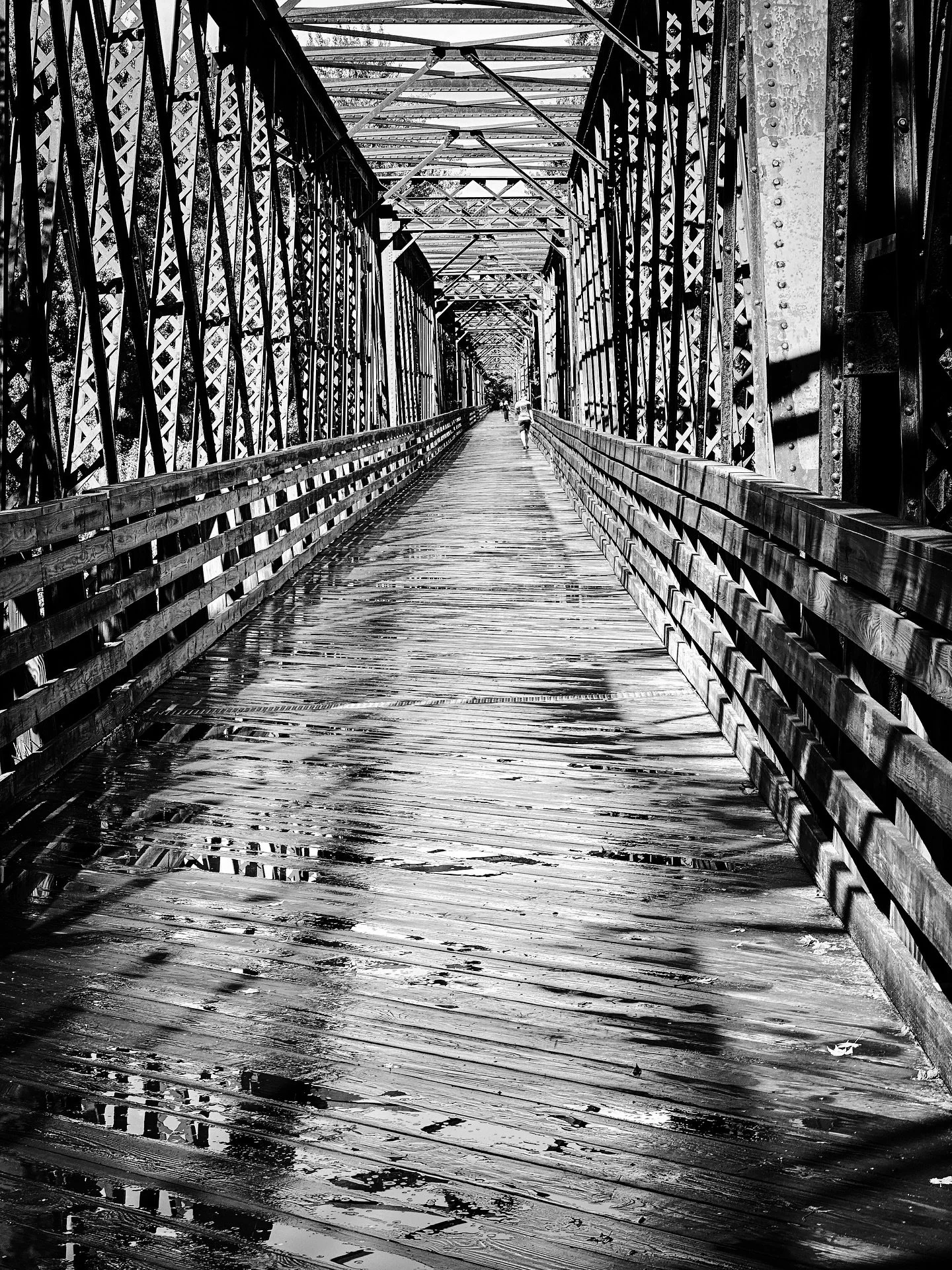 After the rain #rain #walk #bridge #blackandwhite #blackandwhitephotography #streetphotography #streetphotos #bikebridge
