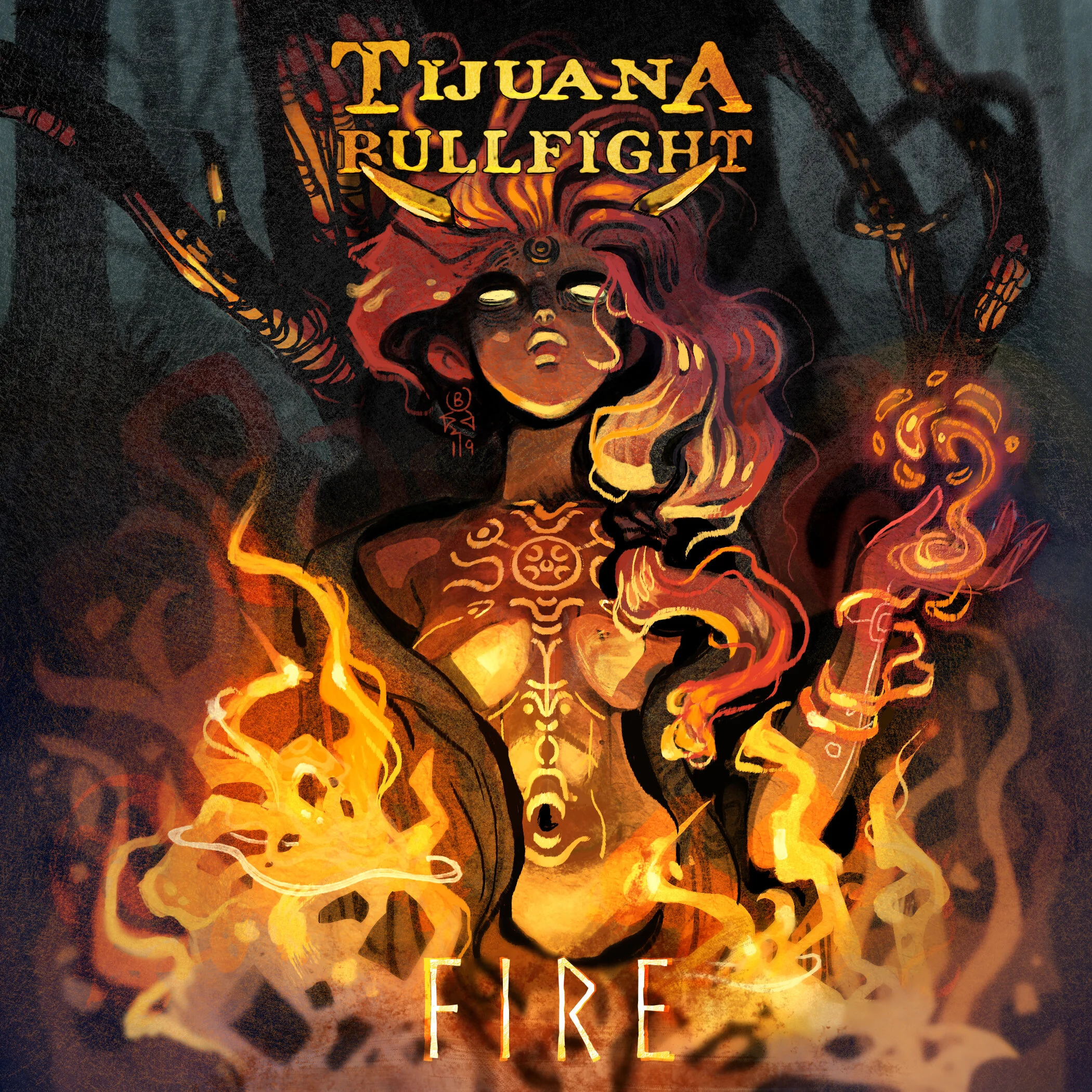 FIRE | cover art for LA band Tijuana Bullfight