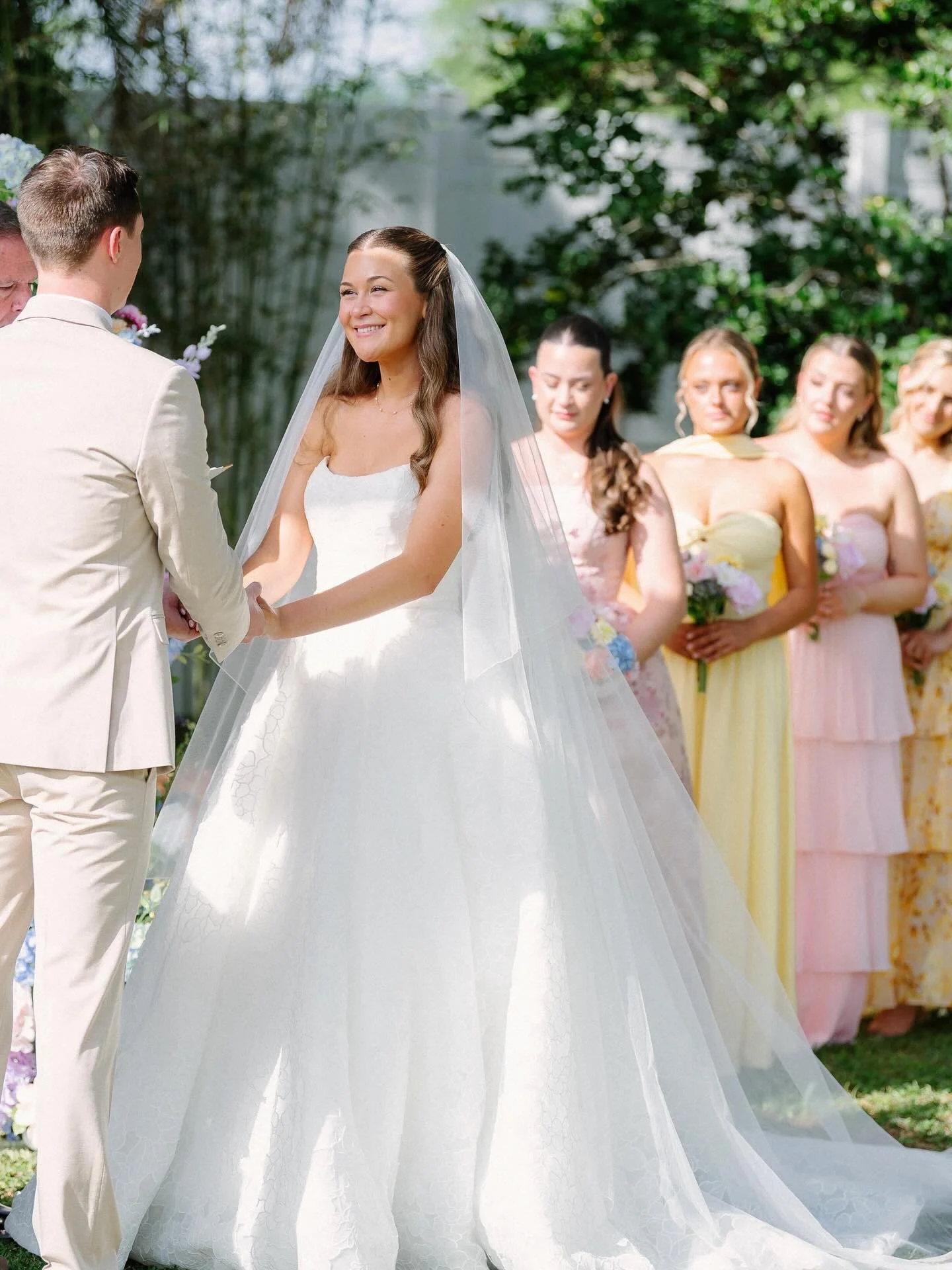 A gown made for twirling into forever ✨ Julia&rsquo;s wedding day look featured a clean strapless neckline, a dreamy full skirt, and the kind of romantic volume that photographs beautifully from every angle. Classic, joyful, and so effortlessly brida