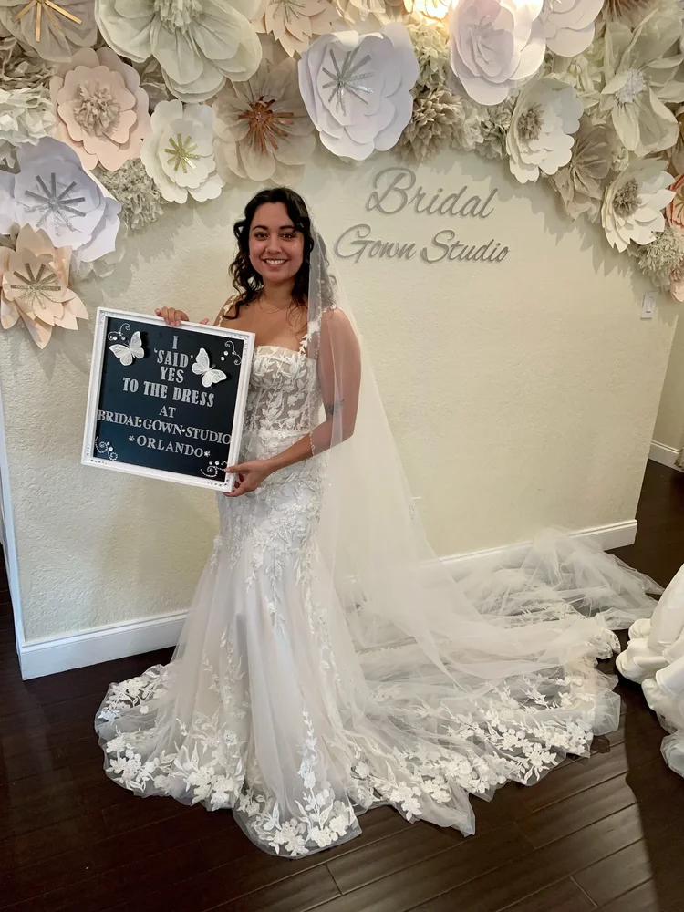 Kara wearing her Bridal Gown Studio wedding dress
