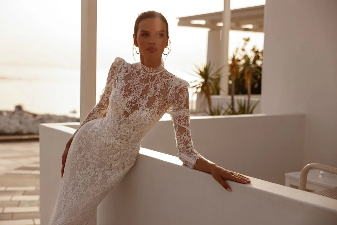chinese dress ladies Aldrans  Sheath Mikado Wedding Dress with Lace Underskirt by Milla Nova |  LVA Bride Chicago