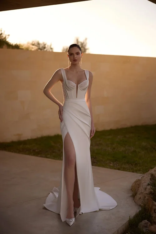 star embroidered wedding dress Boho wedding dress with stars | Celestial wedding dress main image 0