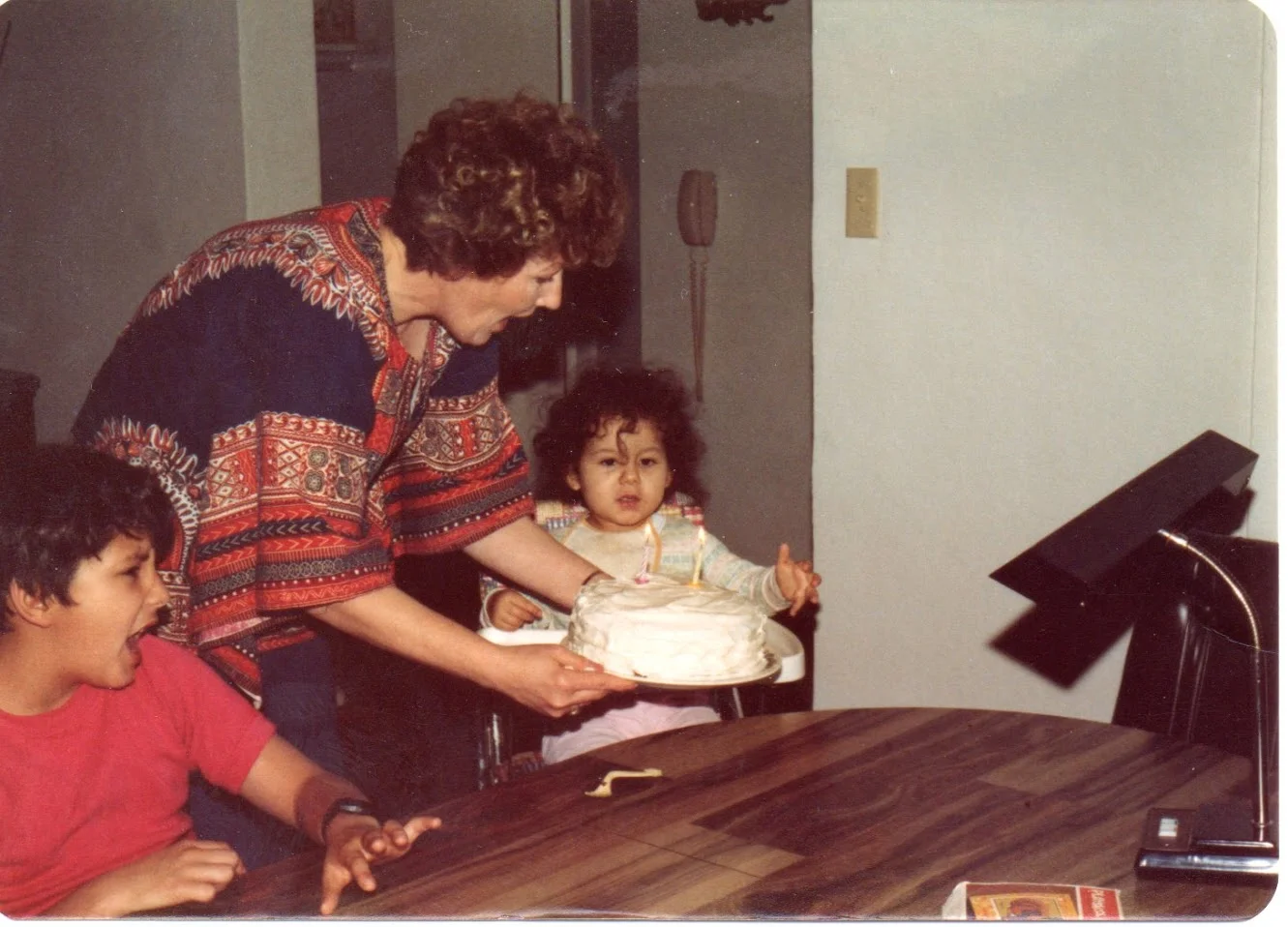 My brother, my mother, and myself (all curls).