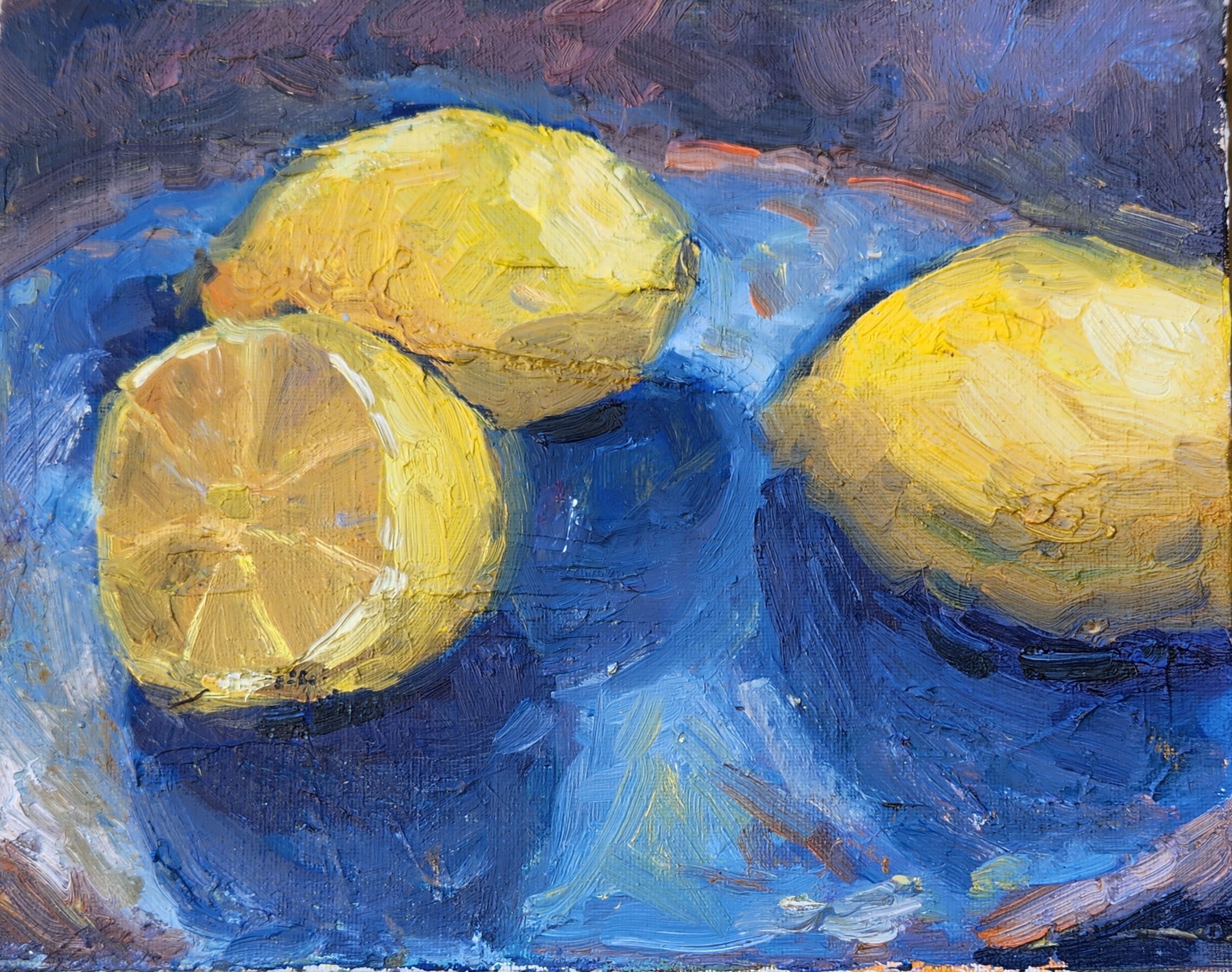 Three Lemons, 8"x10", Oil