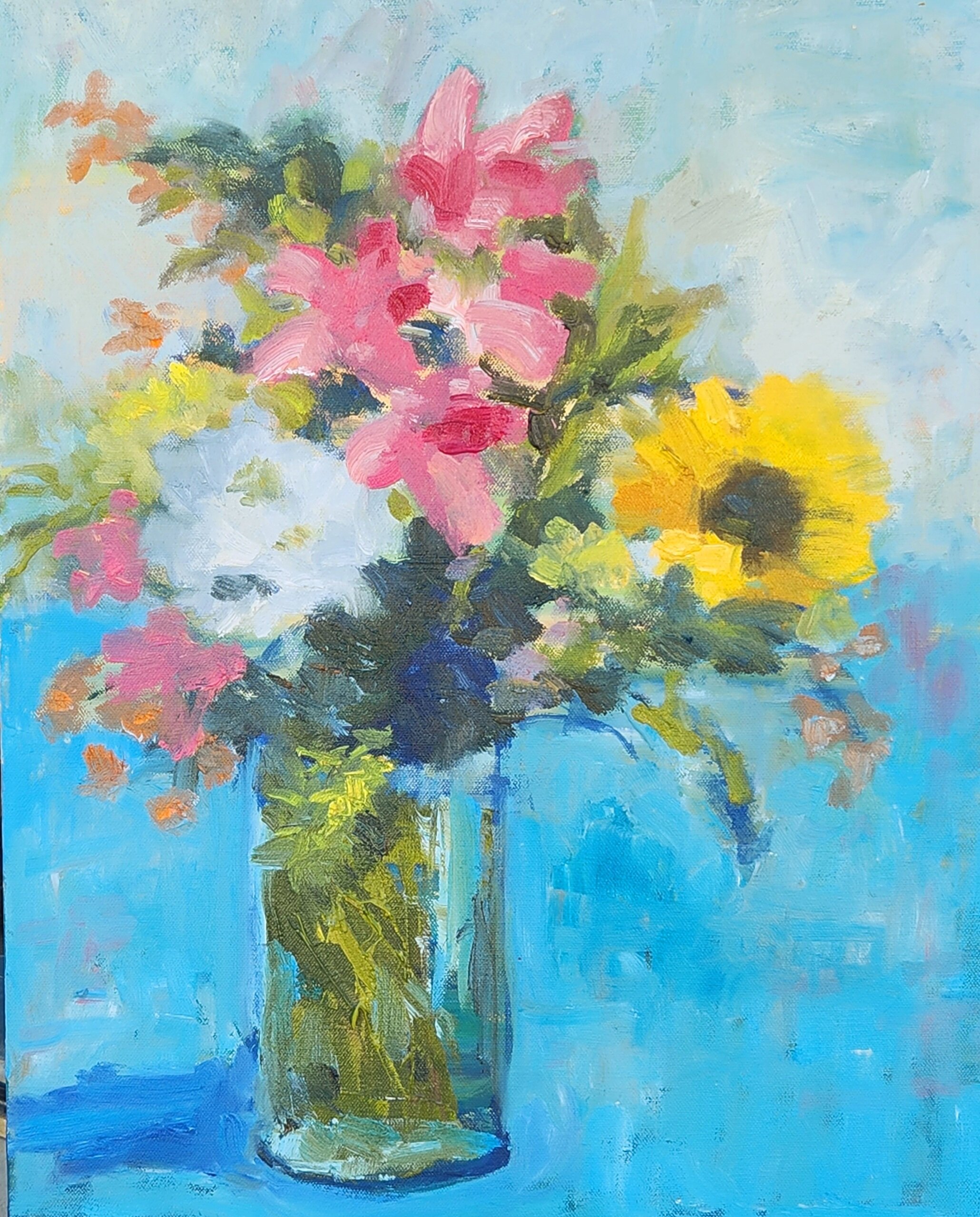 Vase of Flowers, 24"x18", Oil