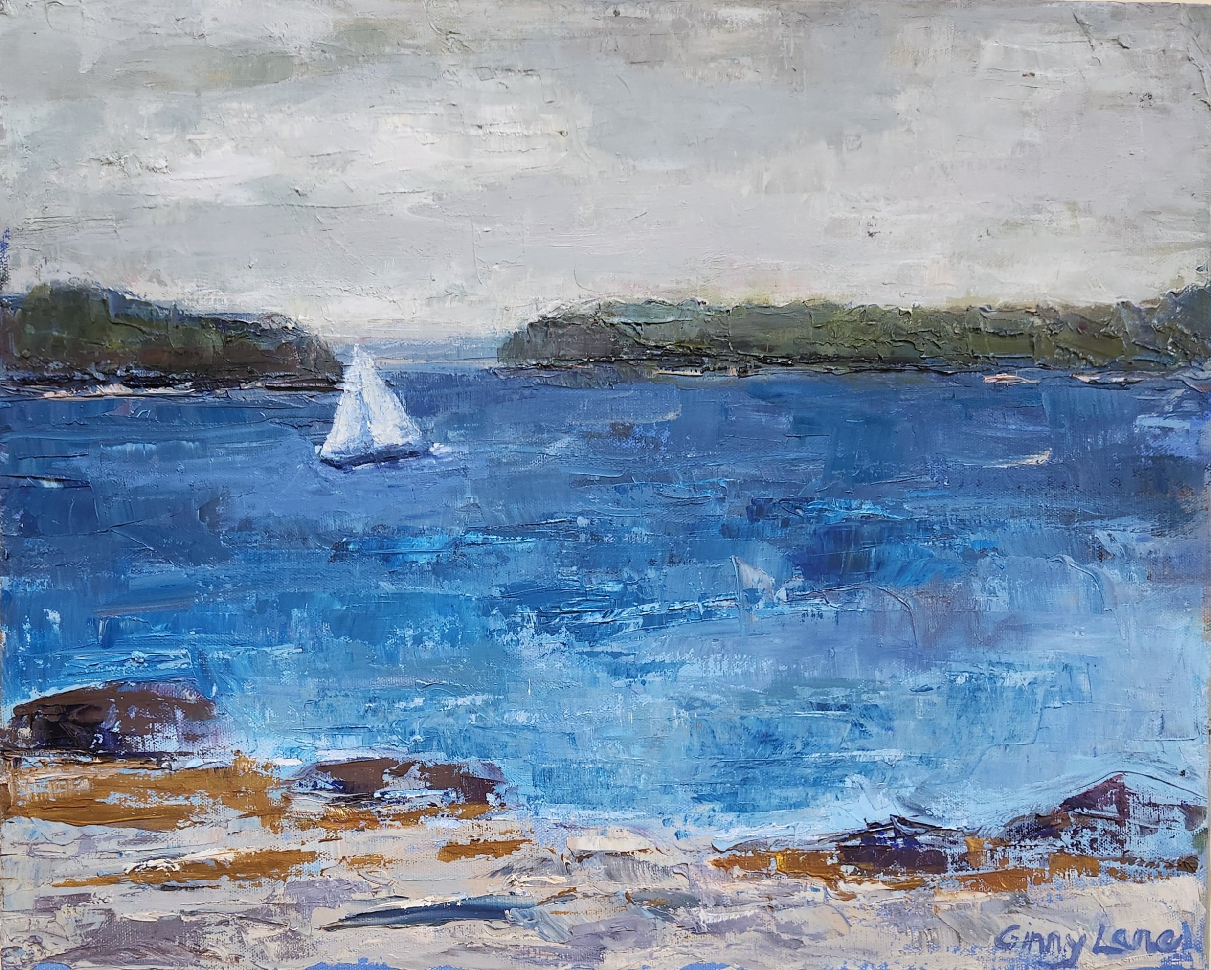 Cove Sailing, 16x20 Oil