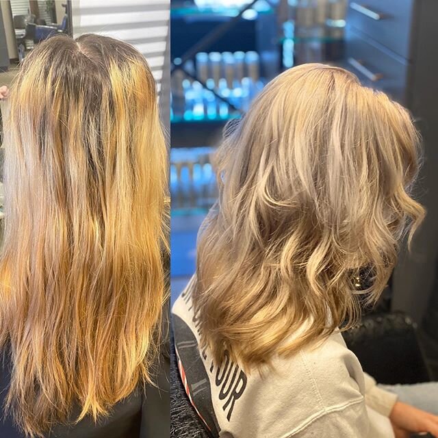 Years of box die left this clients hair severely damaged and banded,Today was the first step to new healthier hair.❤️#voiagesalon #cdastylist #oligoblacklight #randcohair #lovewhatyoudo