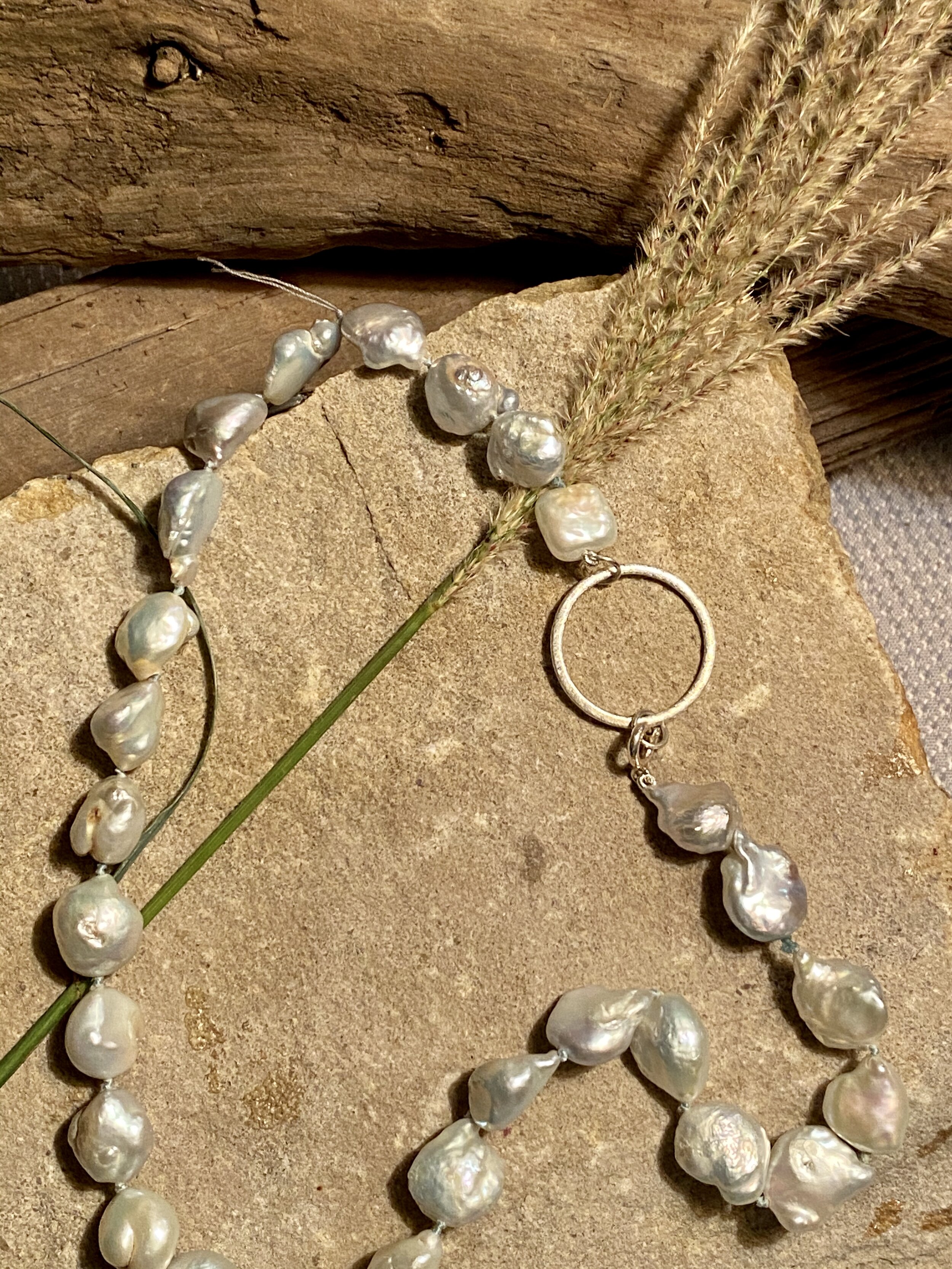 19.5” natural freshwater Keshi pearl Necklace 