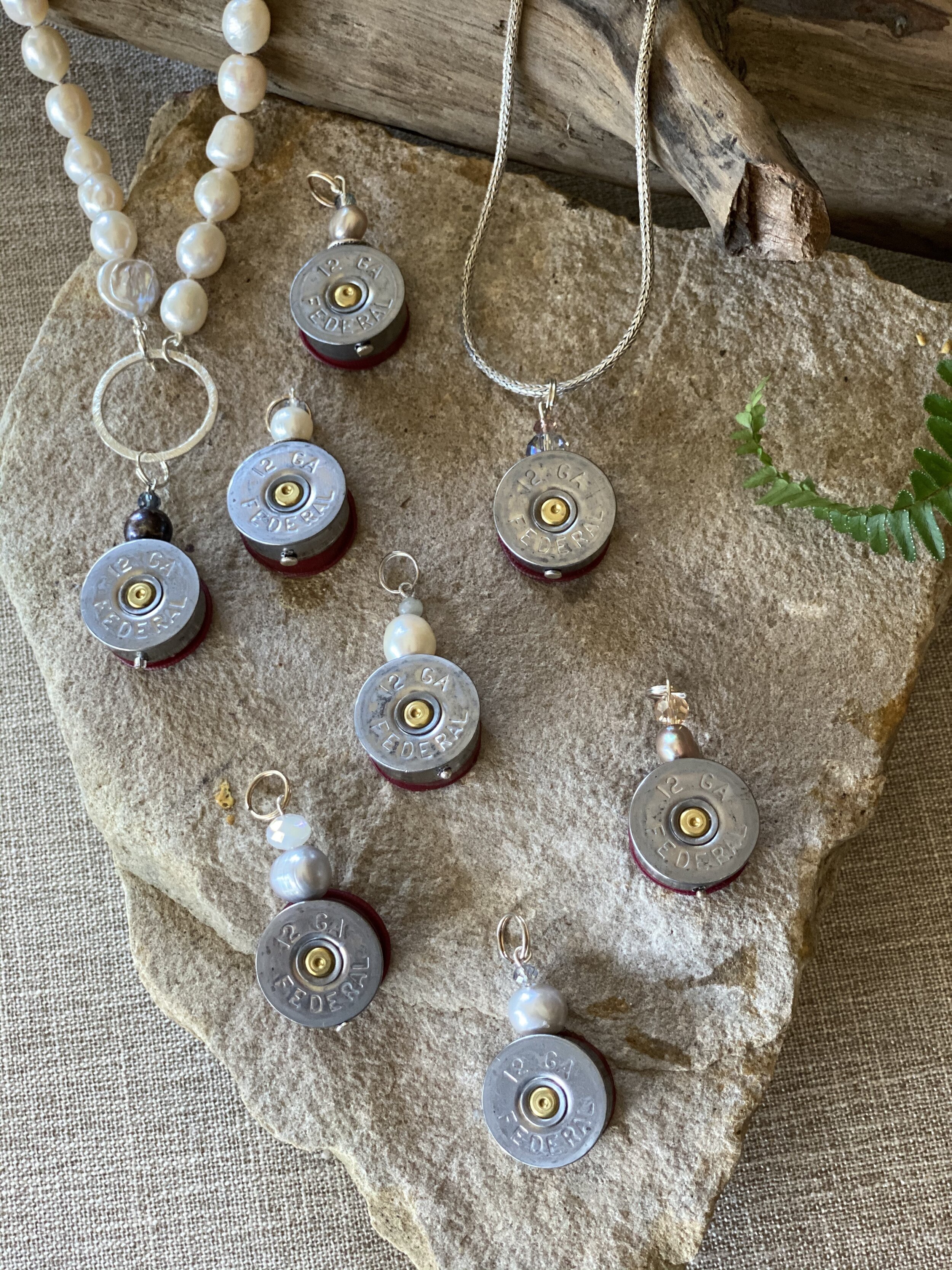 Recycled shotgun shell pendant 